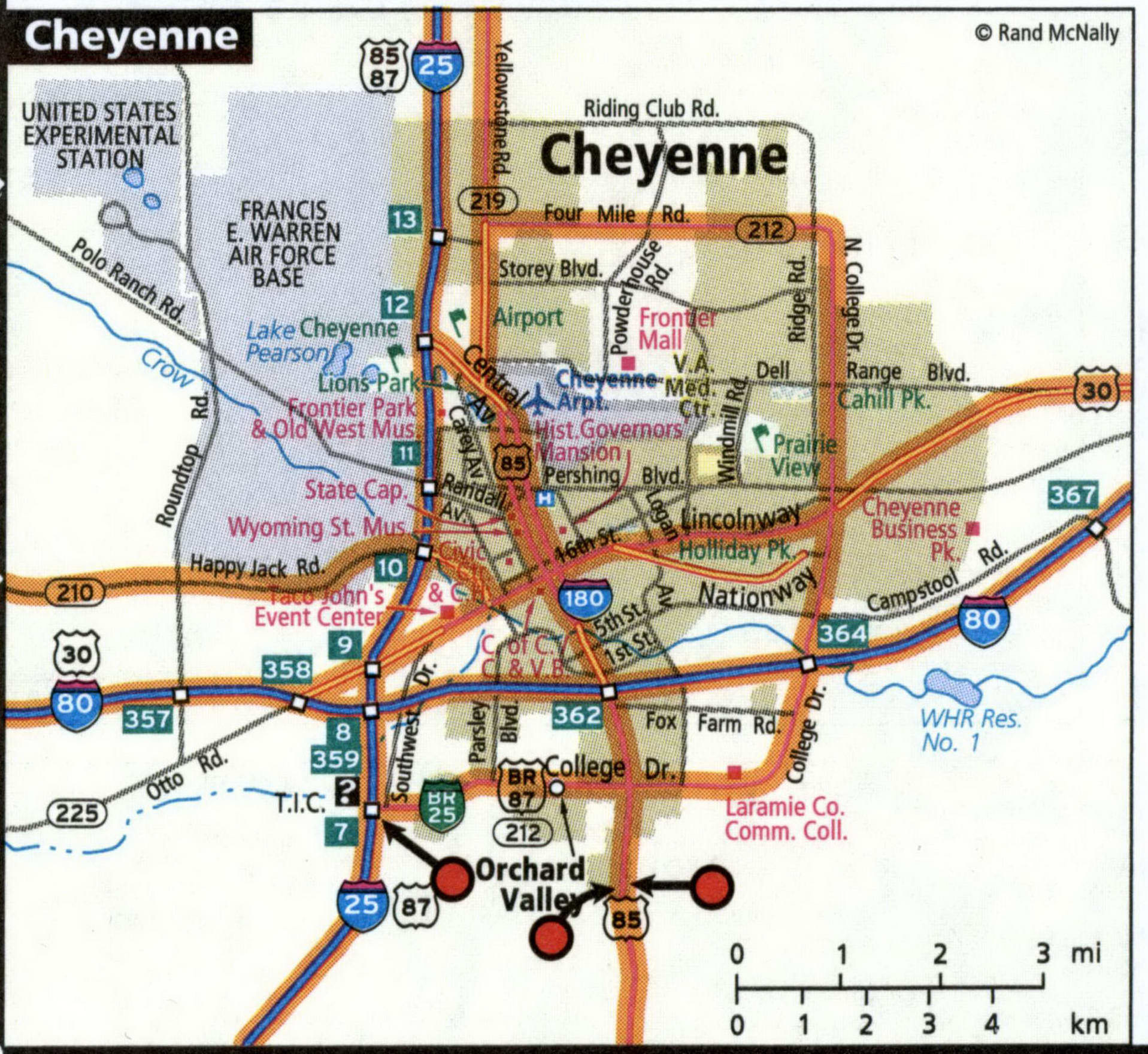 Cheyenne city map for truckers