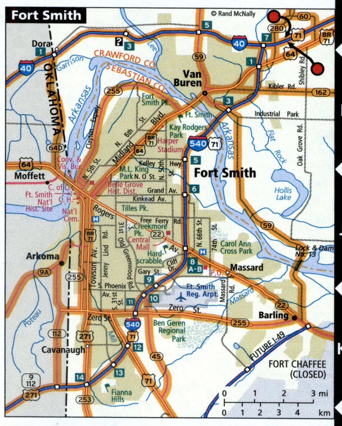 Fort Smith map for truckers