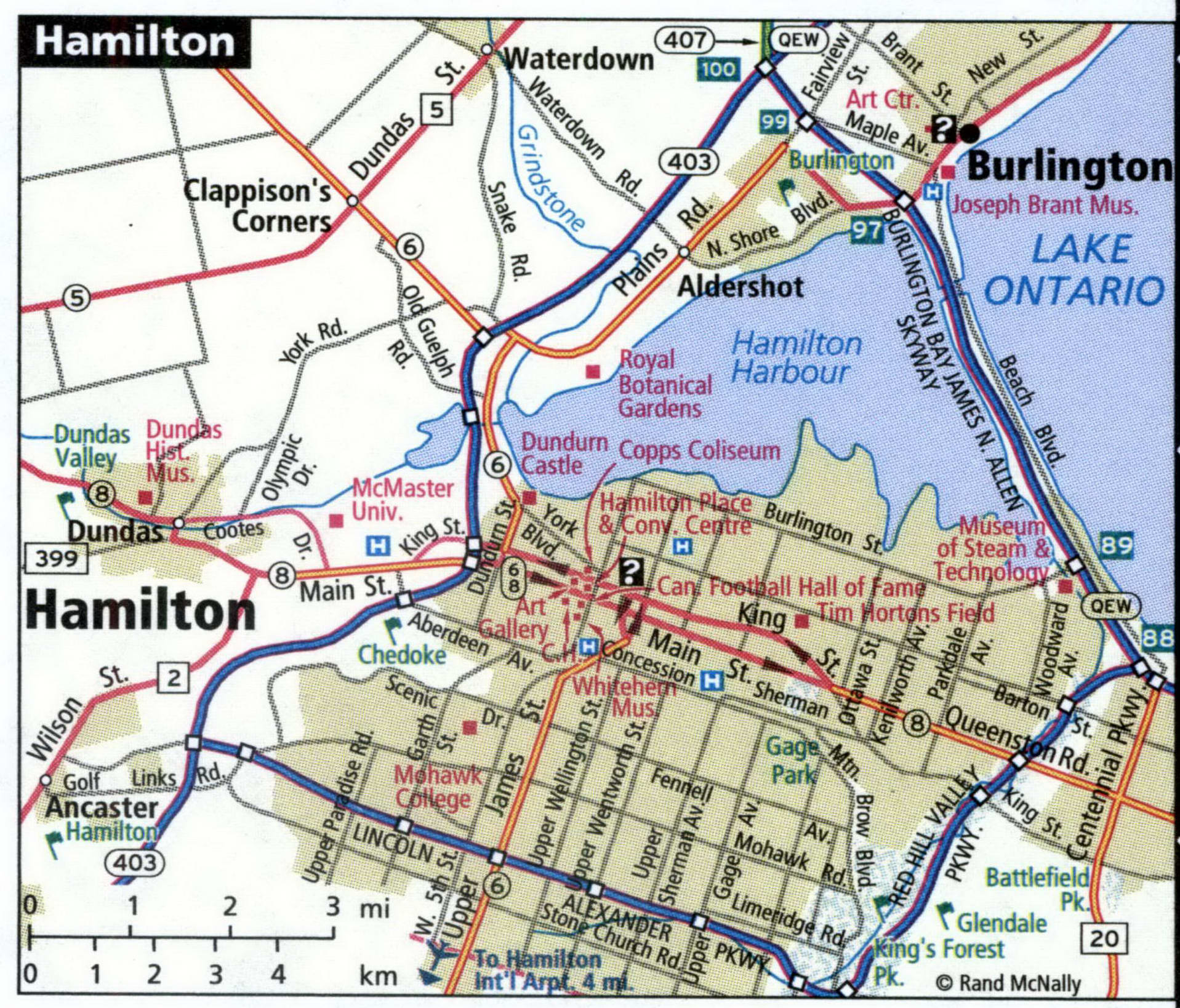 Hamilton city map for truckers