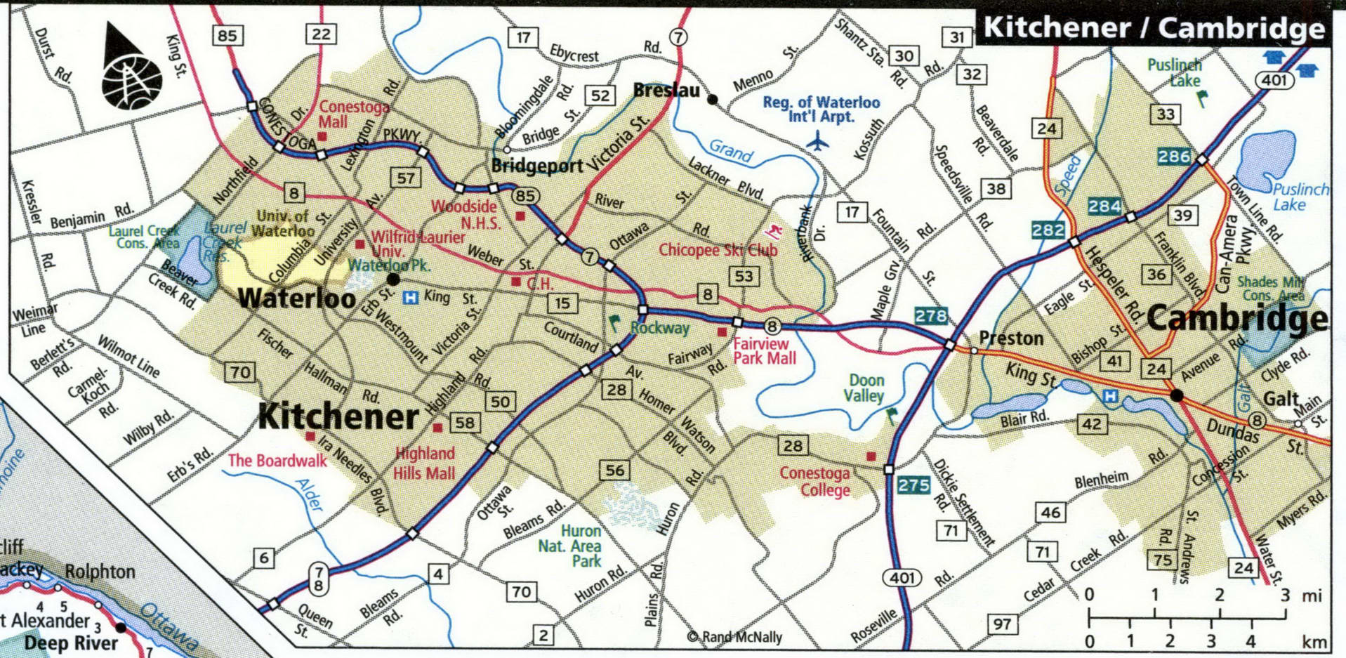 Kitchener City Road Map For Truck Drivers Area Town Toll Free Highways   123Kit 