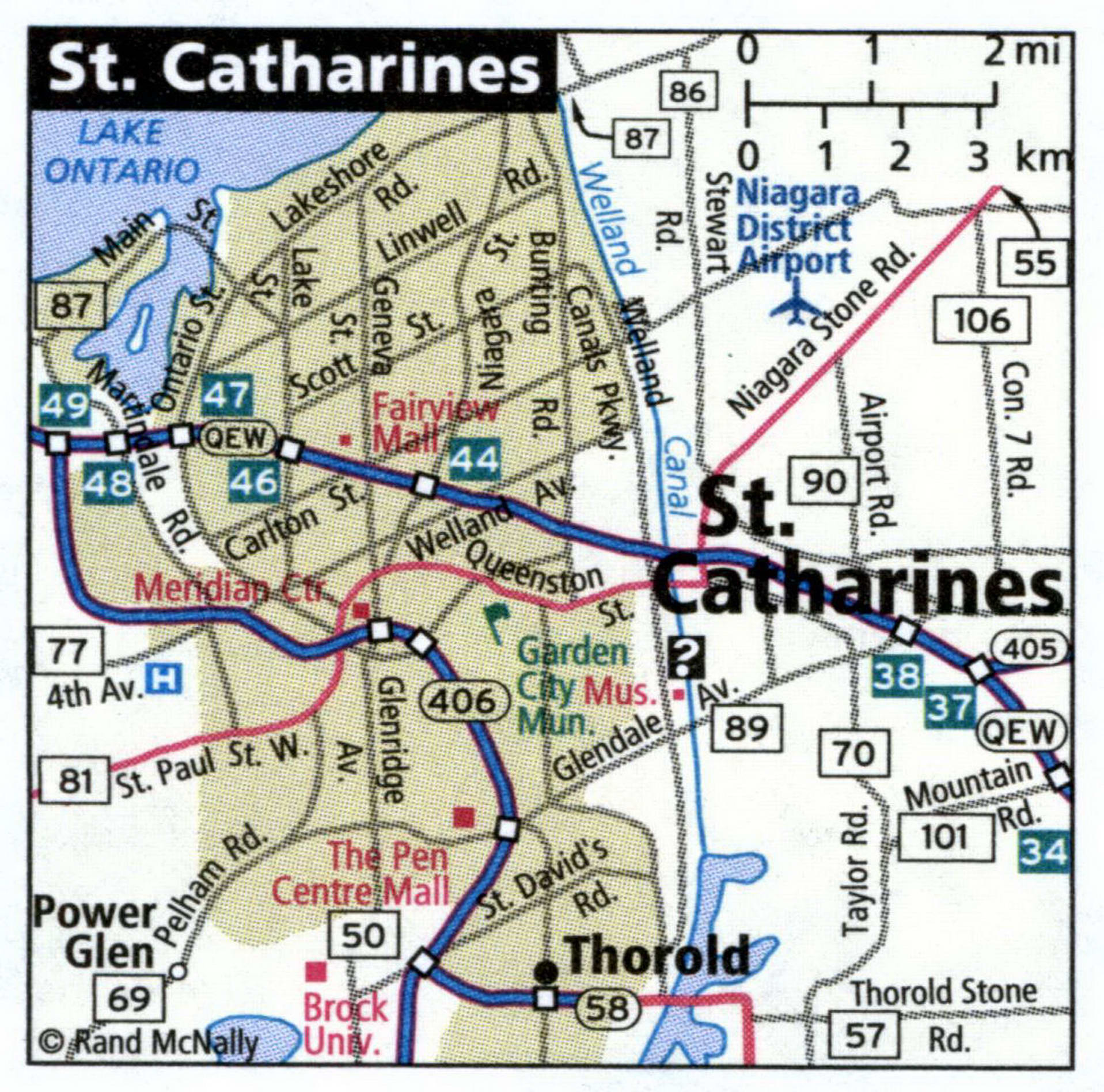 St Catharines city map for truckers