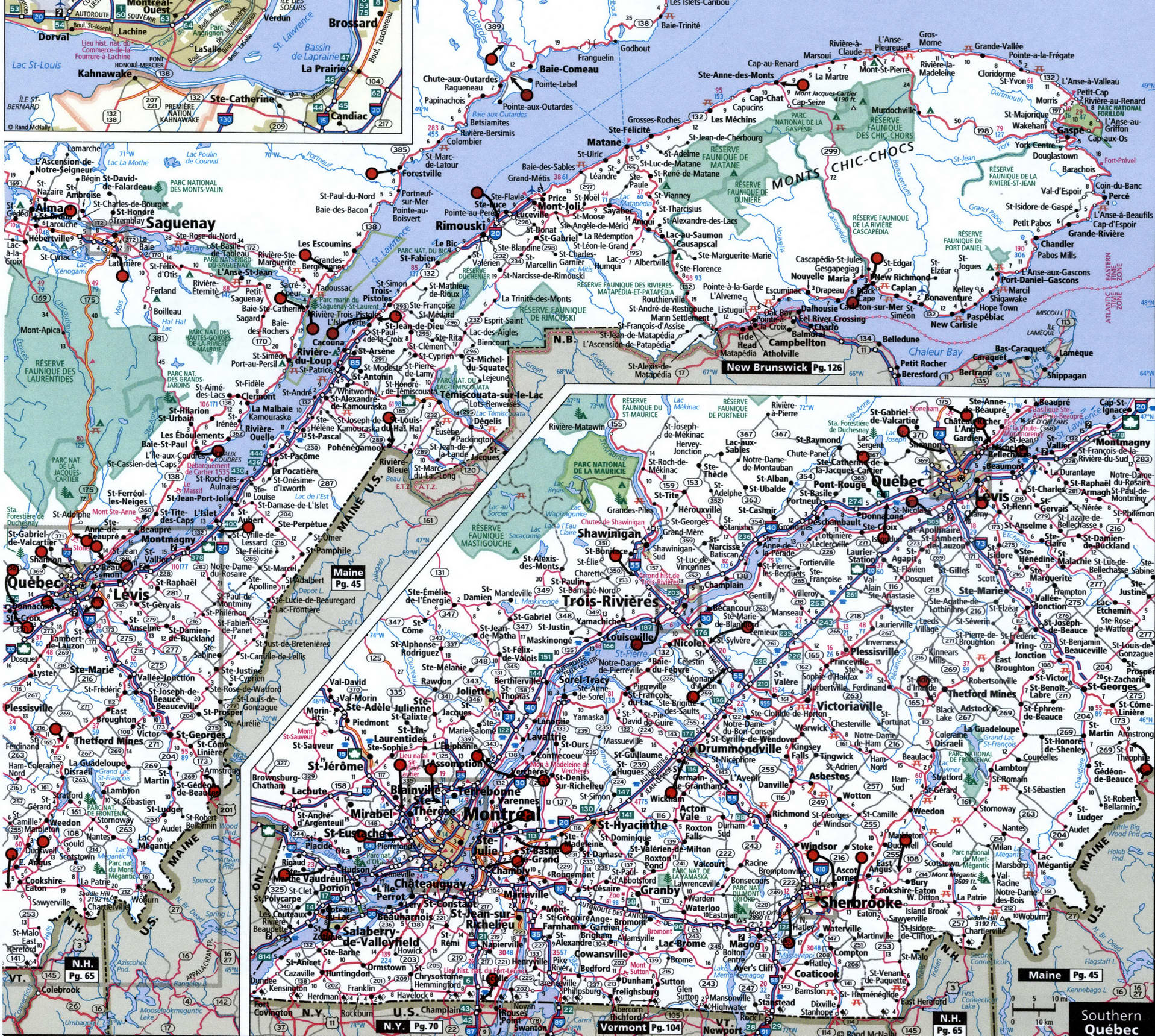 Quebec Province Highway Map With Truck Routes Area Town Roads Trucker   125C 