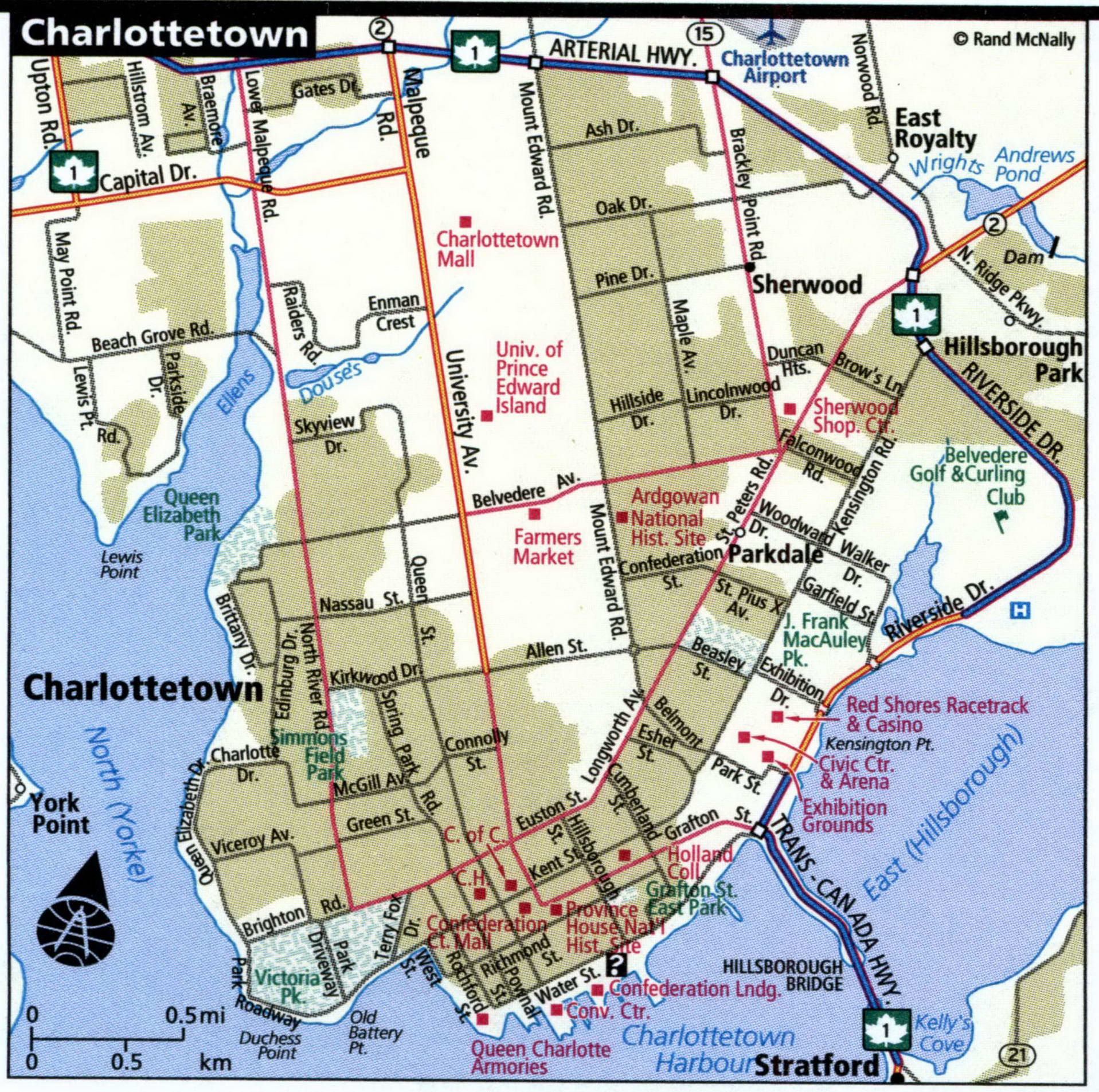 Charlottetown city map for truckers