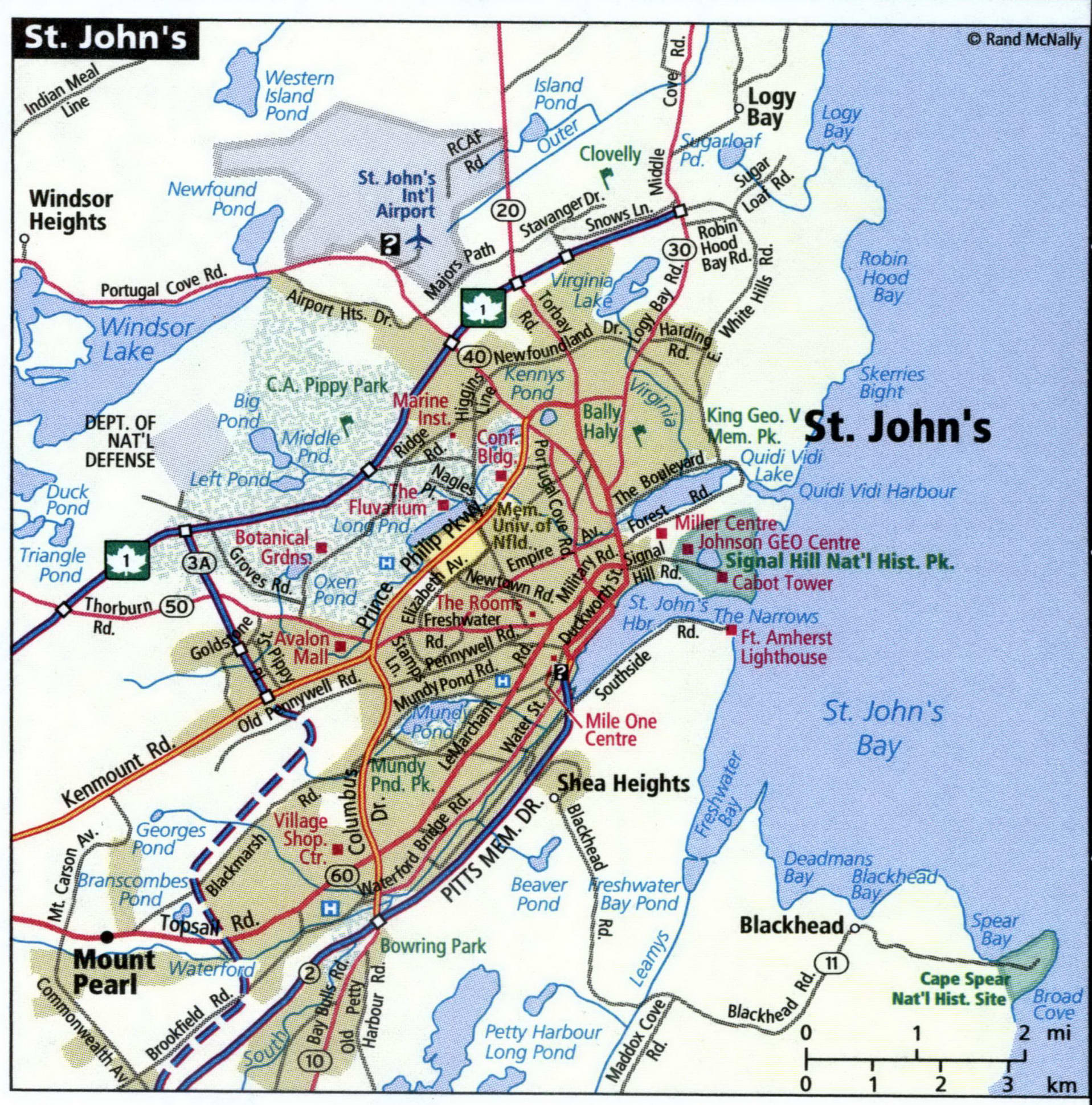 St John's city map for truckers