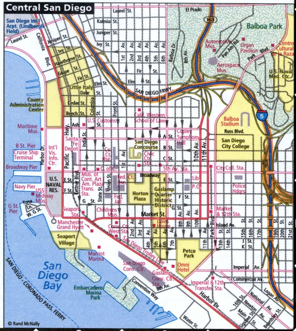 San Diego city road map for truck drivers area town toll free highways ...