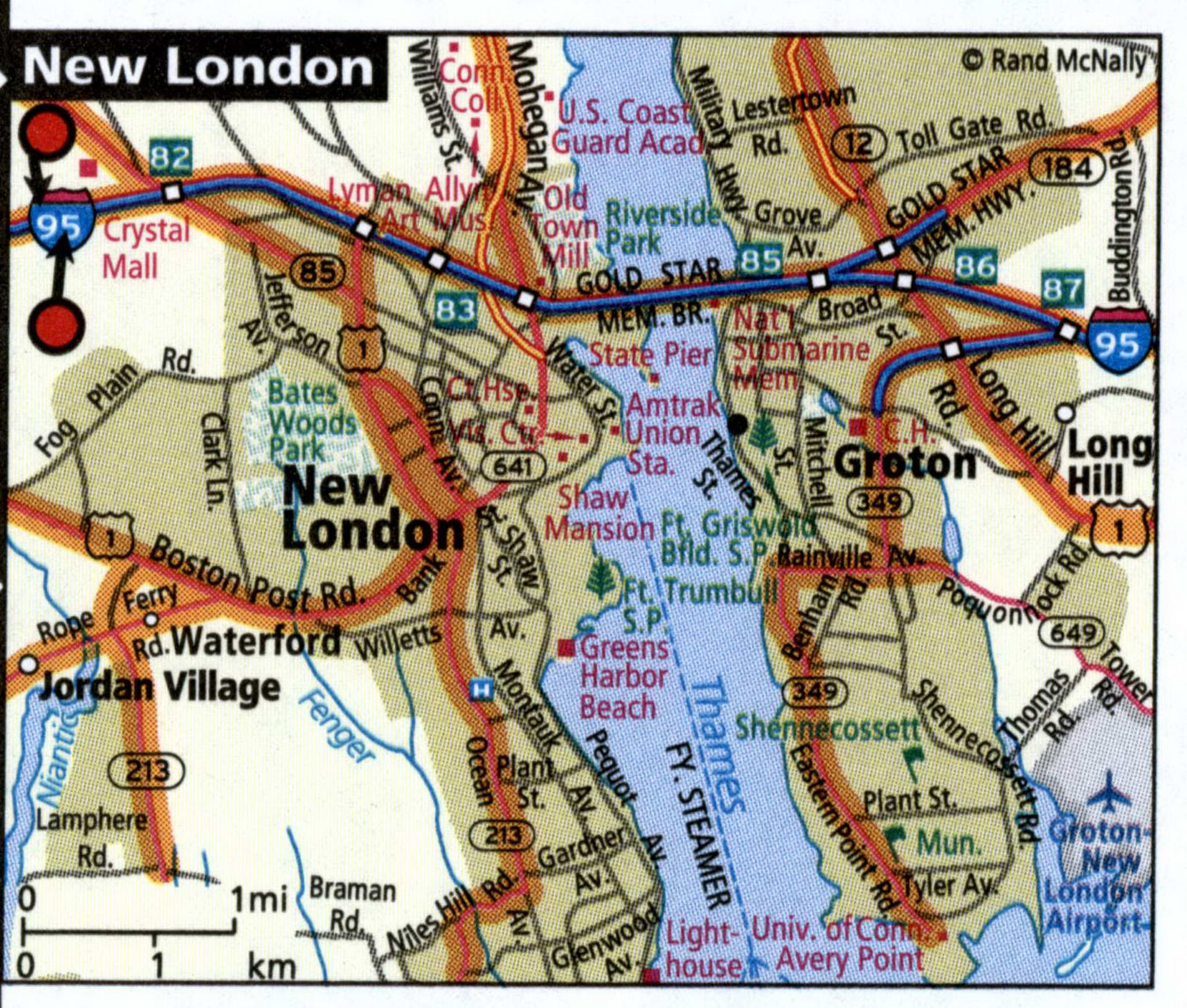 New London city map for truckers