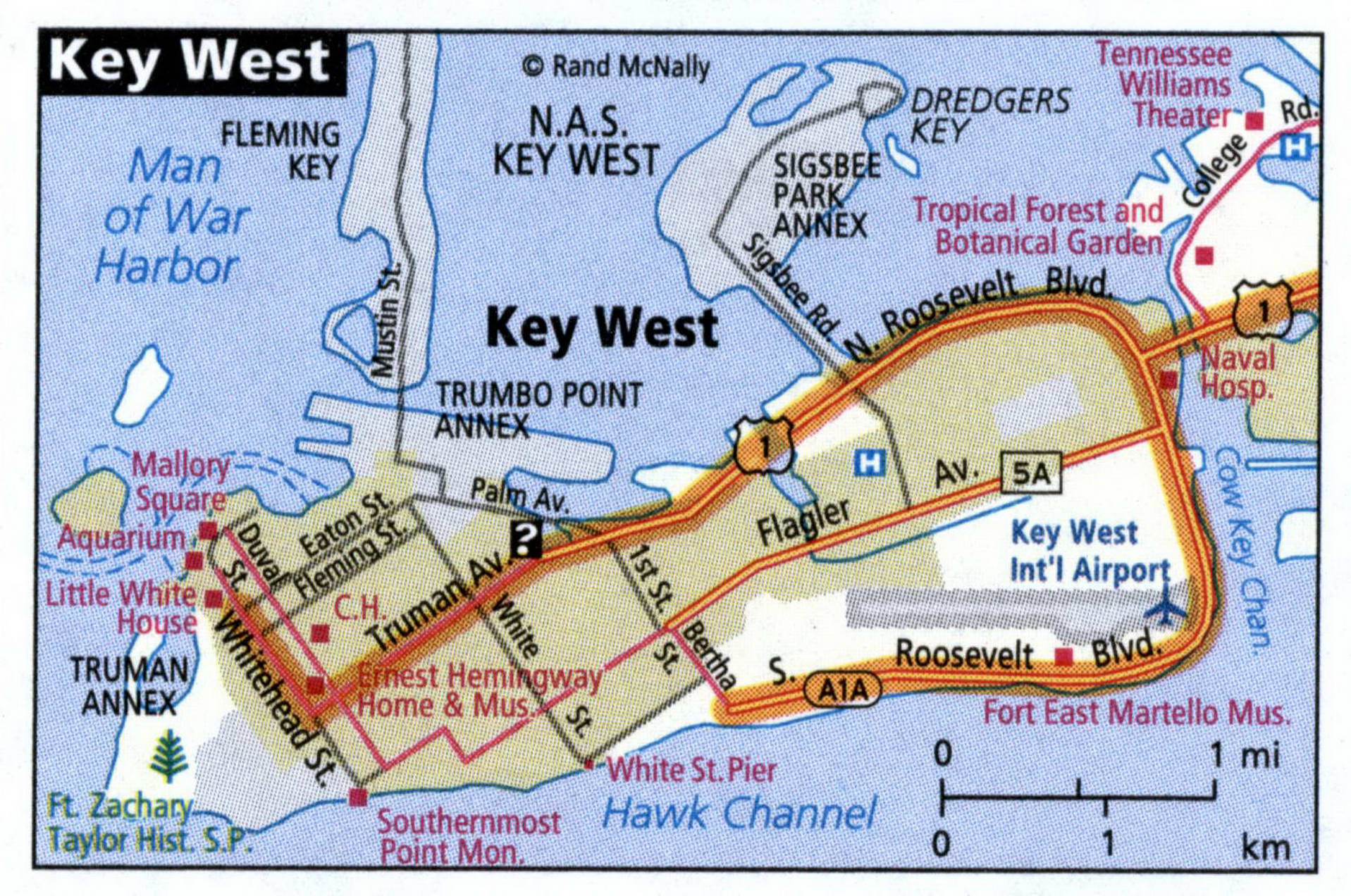 Key West map for truckers
