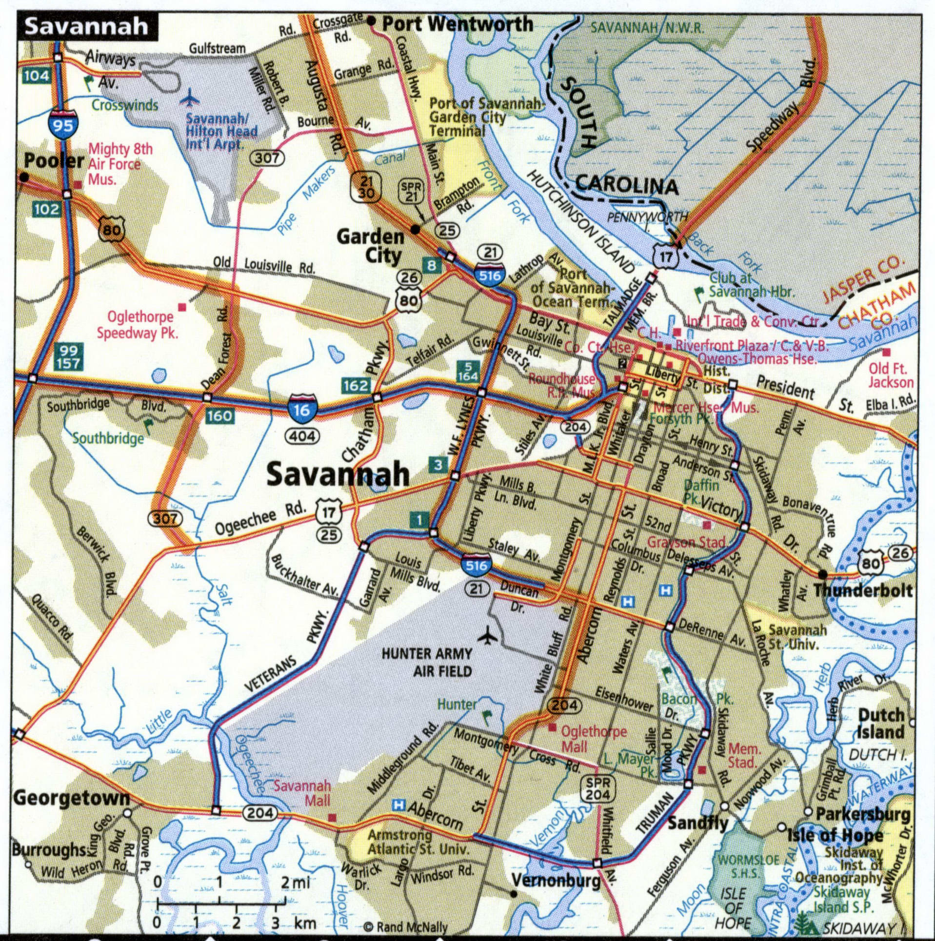 Savannah city map for truckers