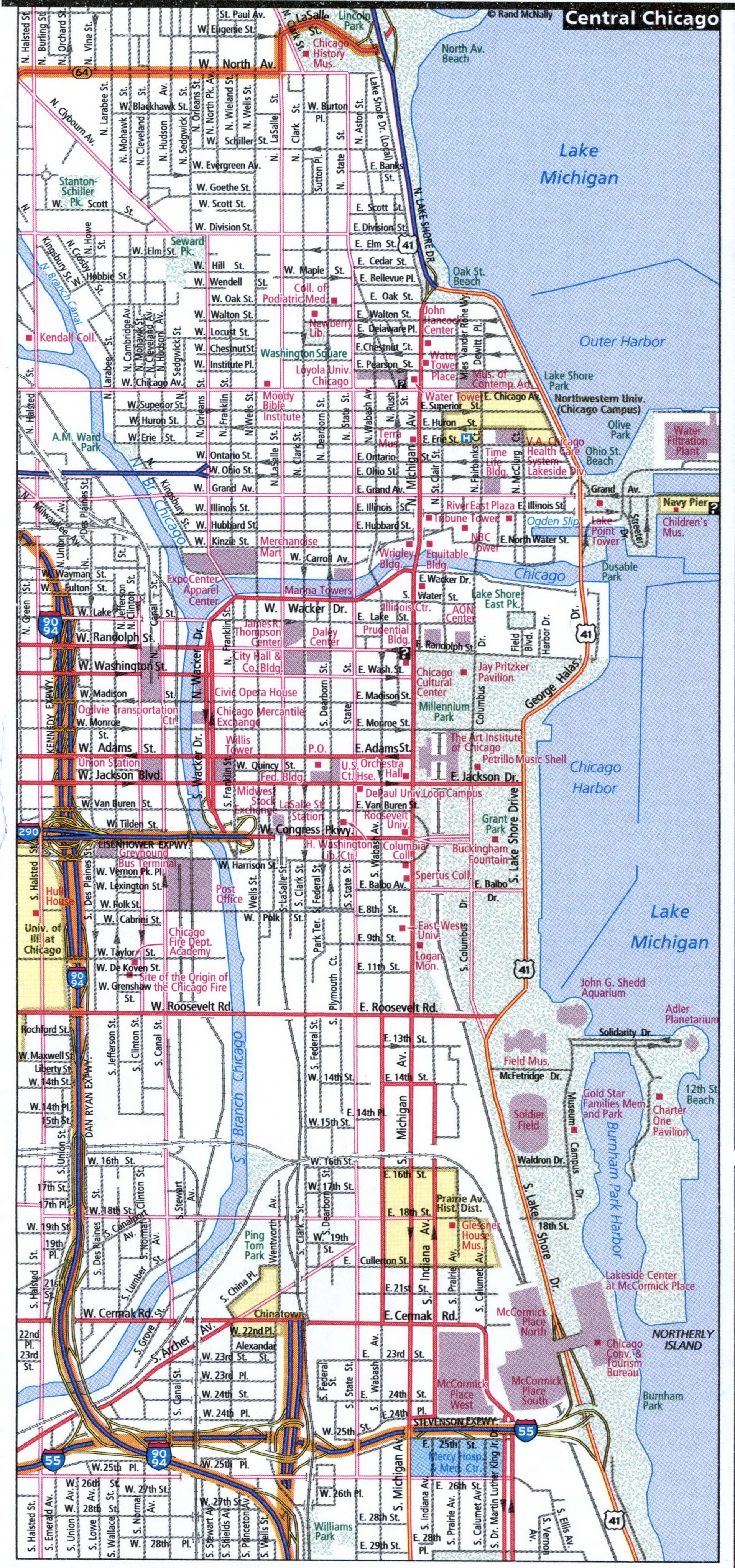 Central Chicago map for truckers