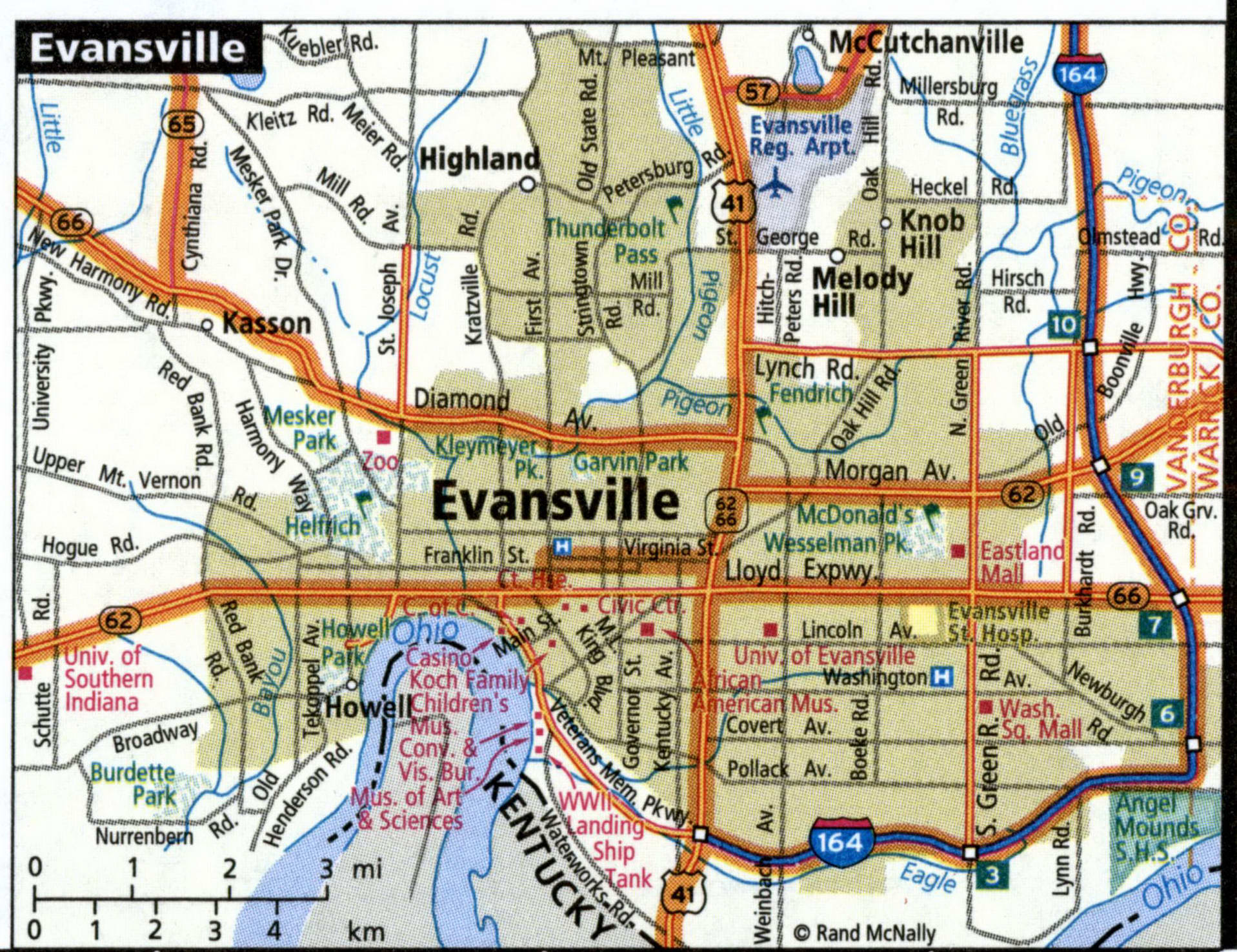 Evansville map for truckers