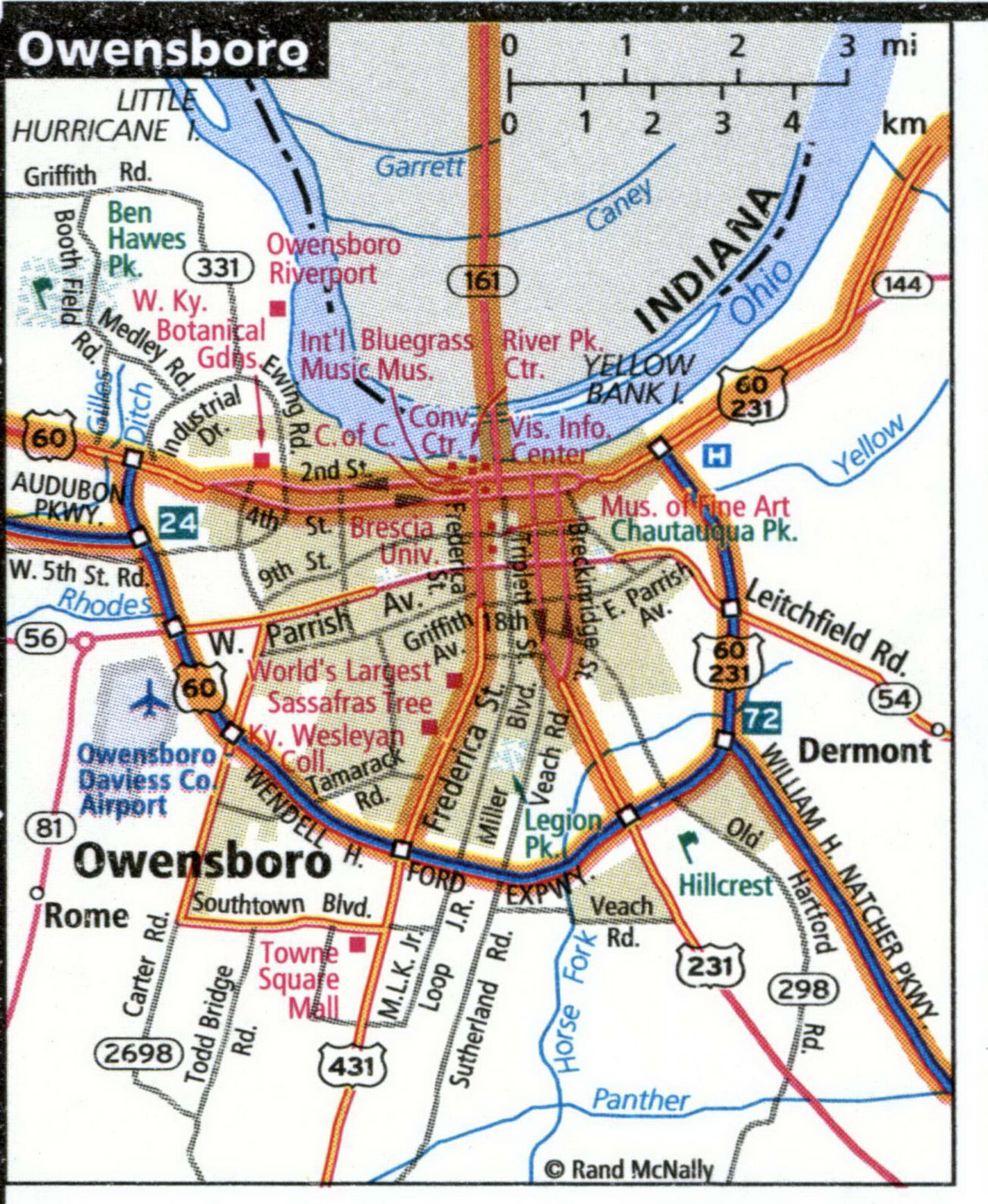 Owensboro map for truckers