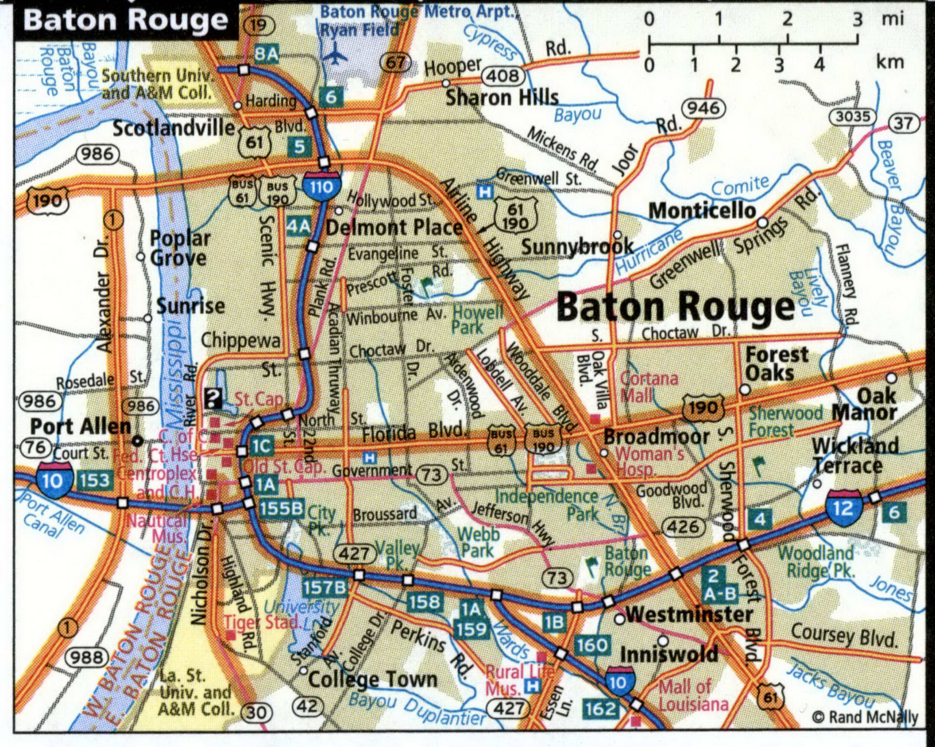 Baton Rouge map for truckers
