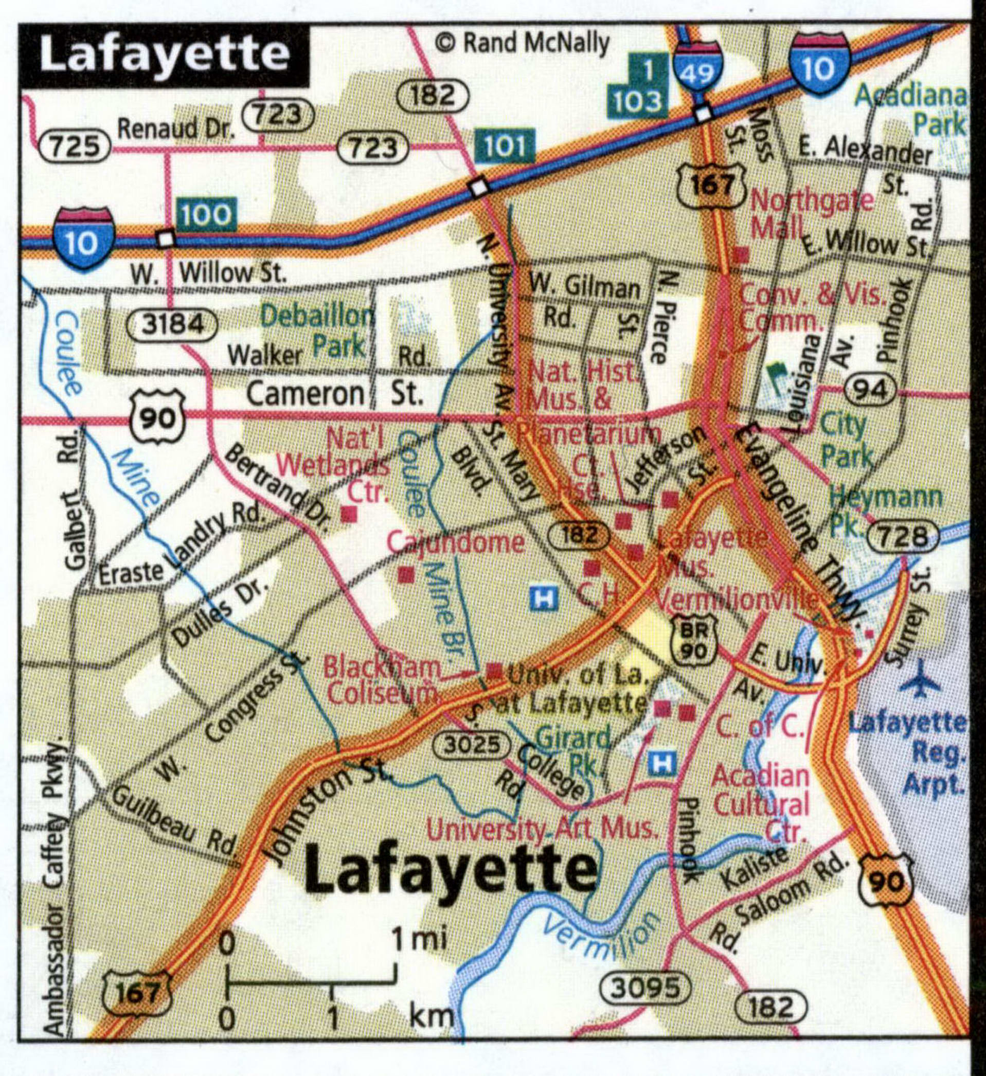 Lafayette map for truckers