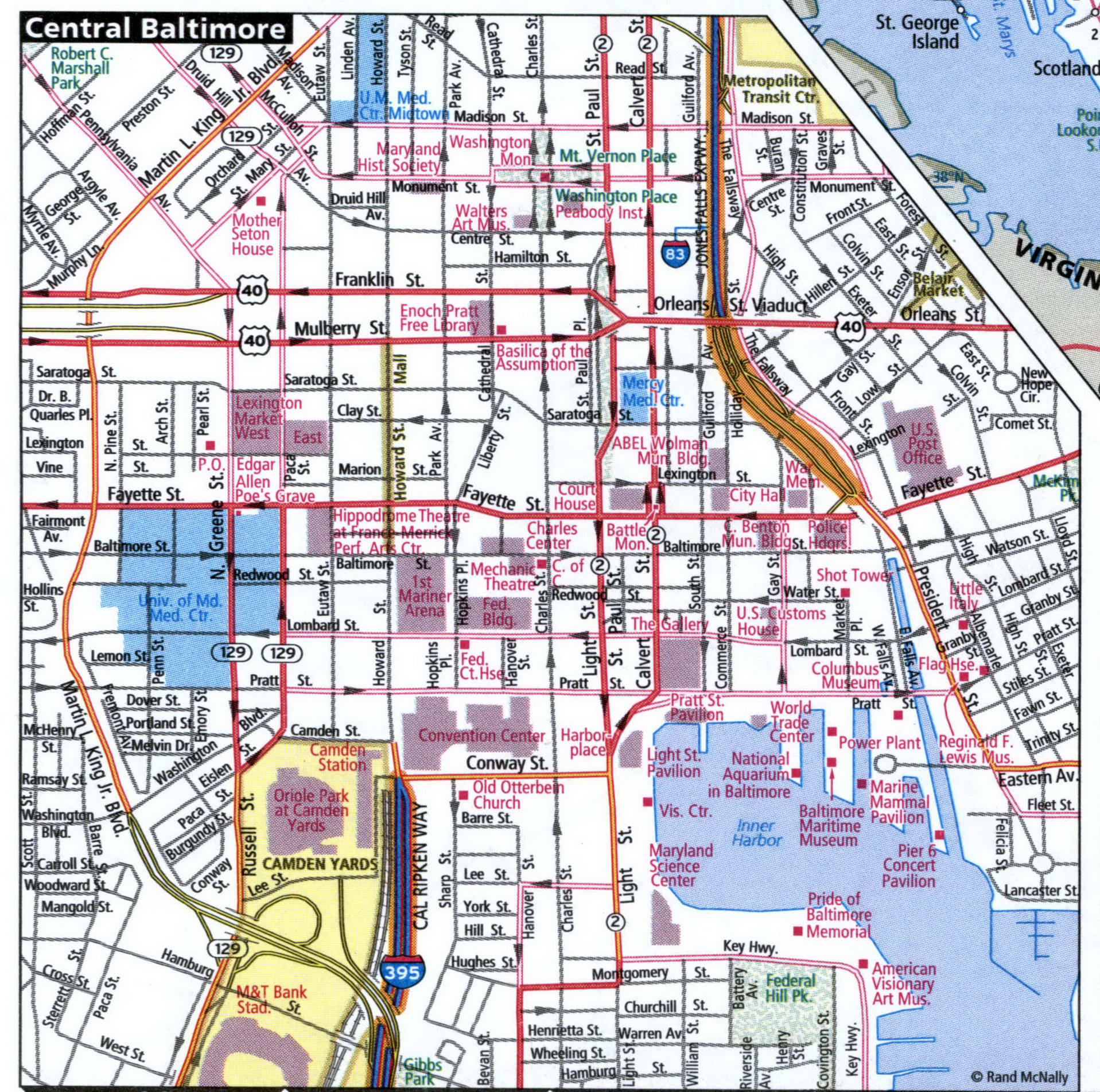 Central Baltimore map for truckers