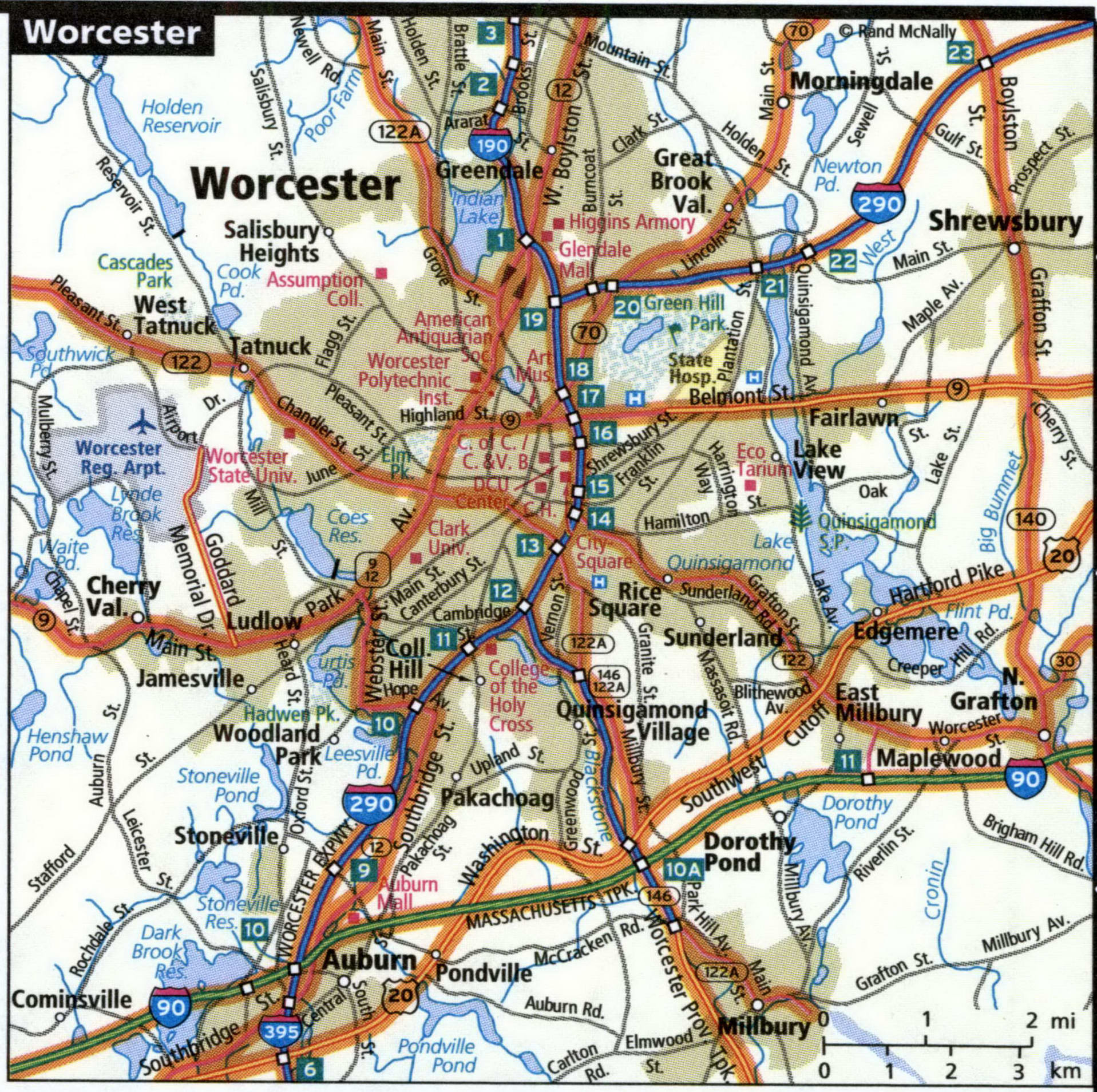 Worcester map for truckers
