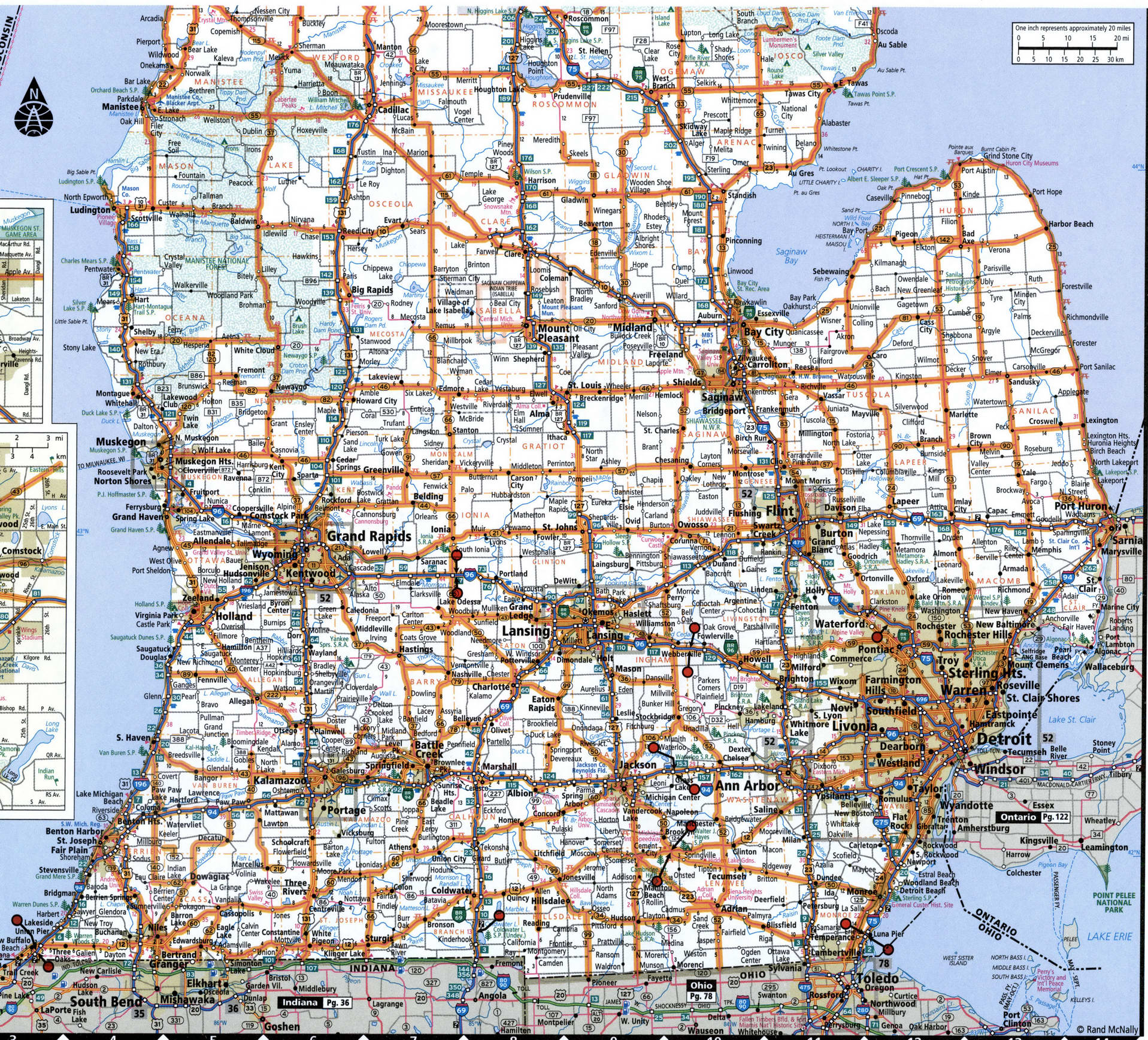 Southern Michigan map for truckers