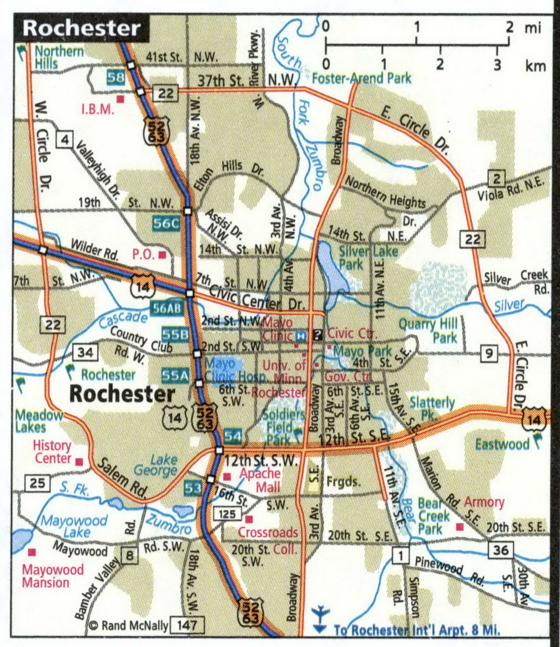 Rochester Minneapolis map for truckers