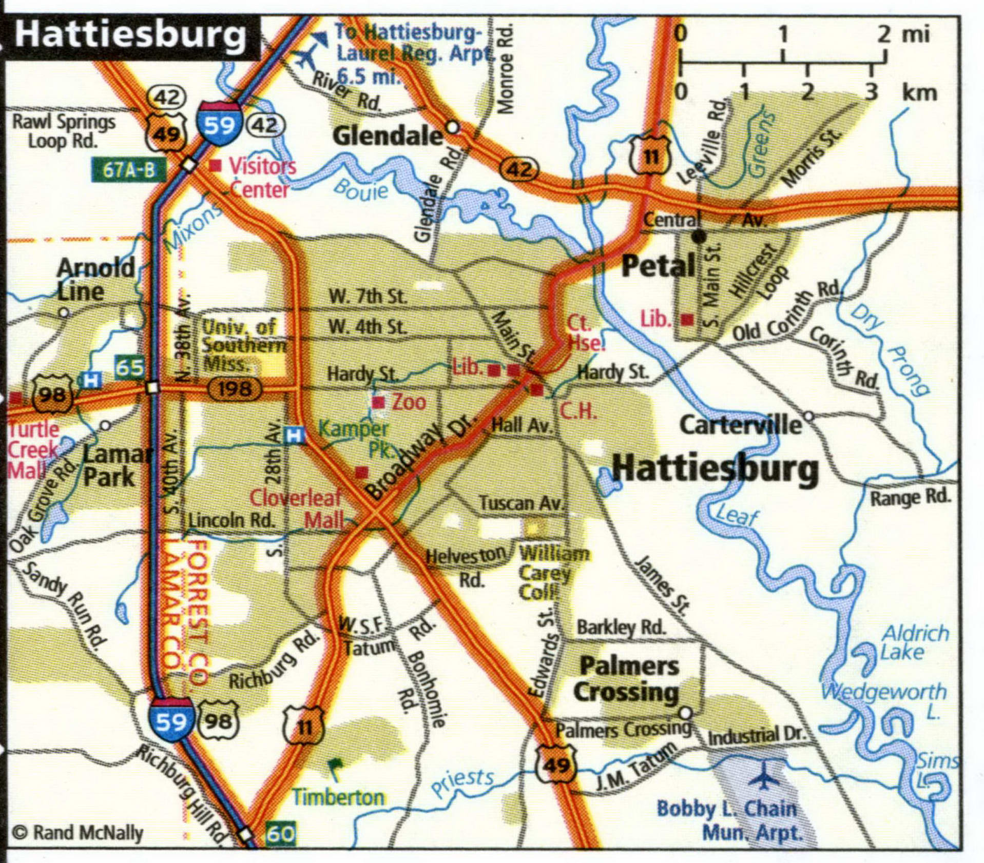 Hattiesburg map for truckers