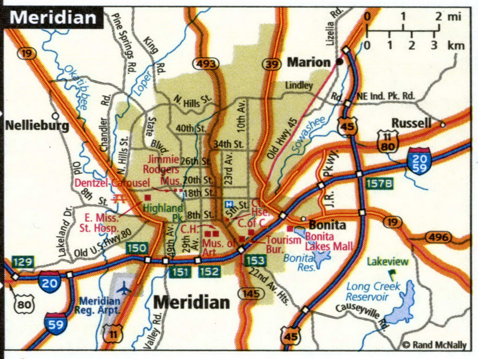 Meridian map for truckers
