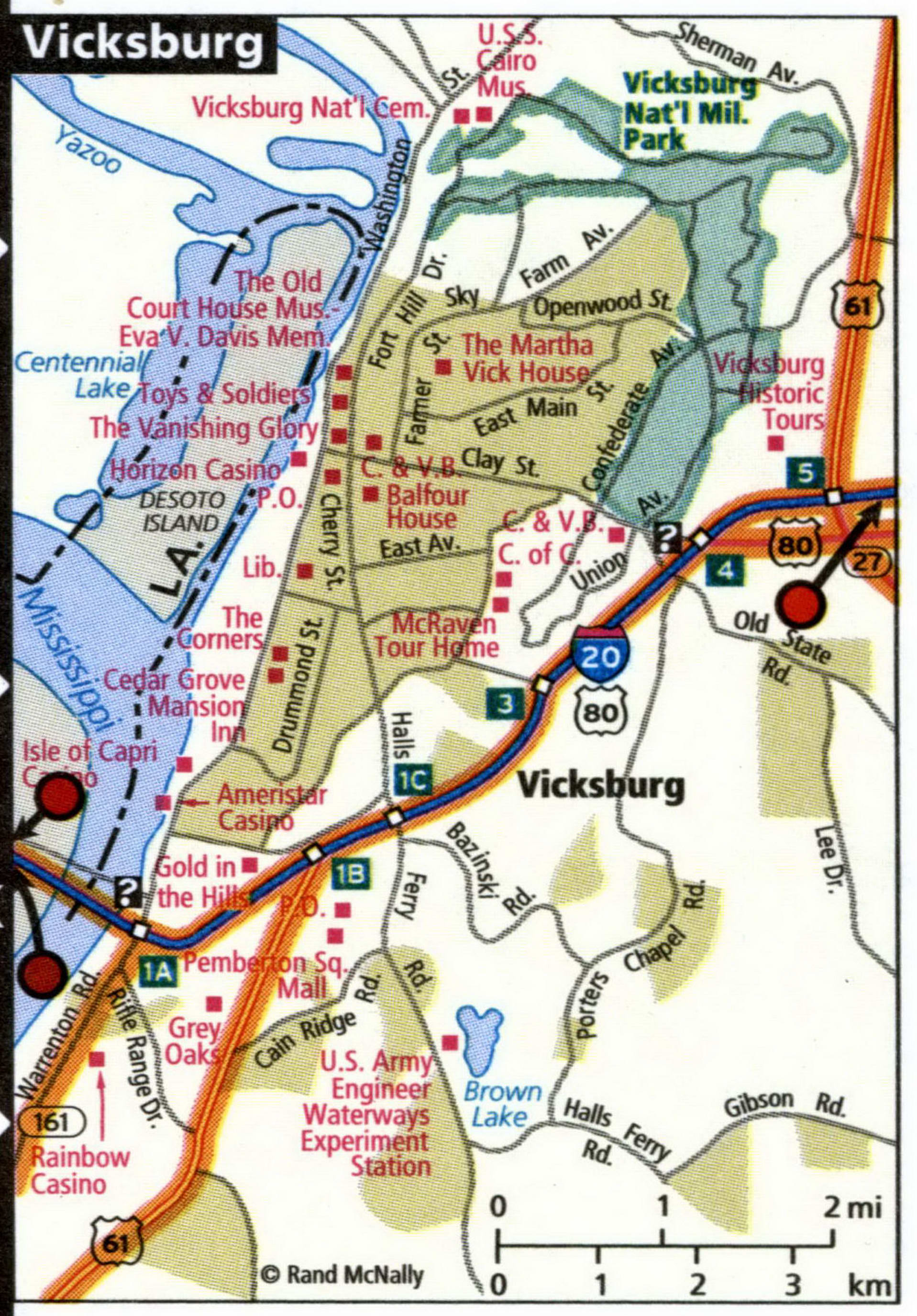 Vicksburg map for truckers