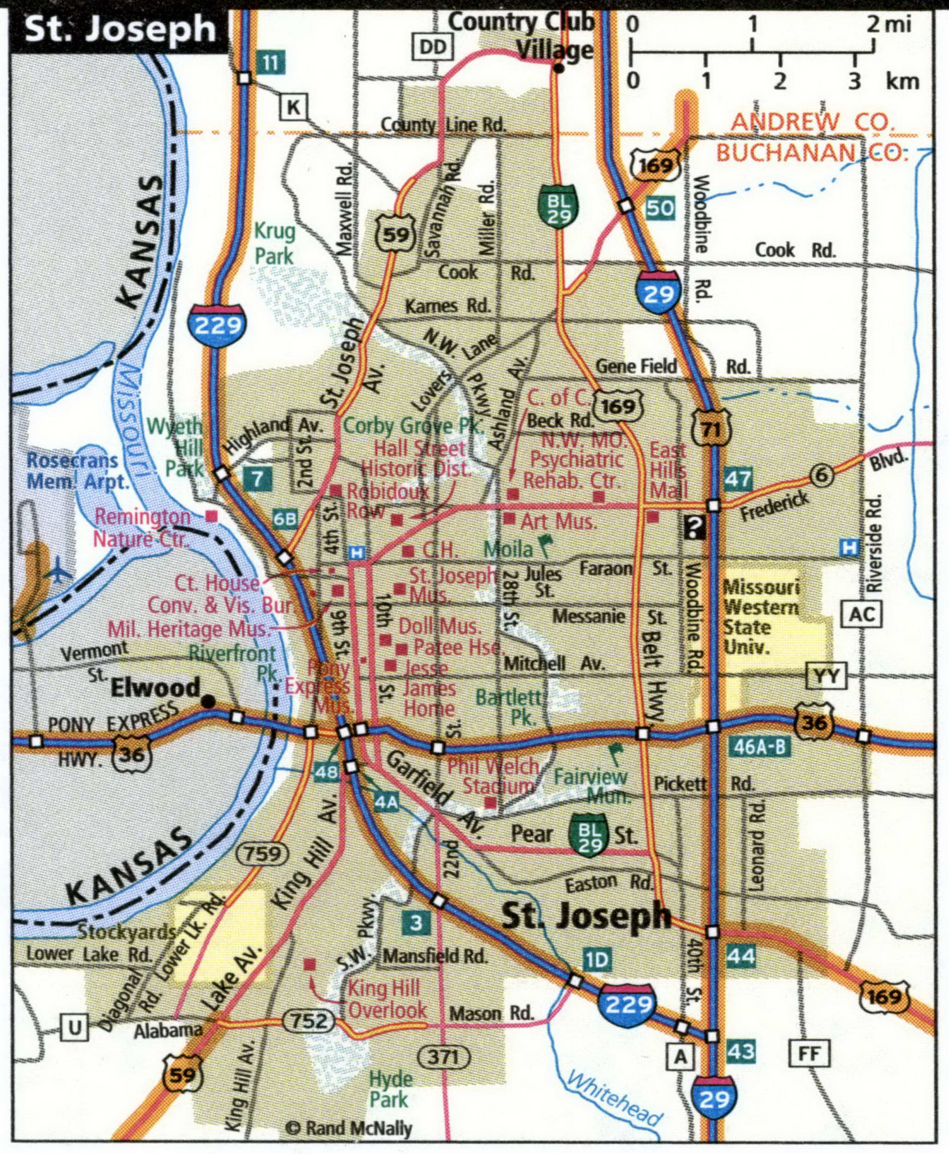 St Joseph city map for truckers