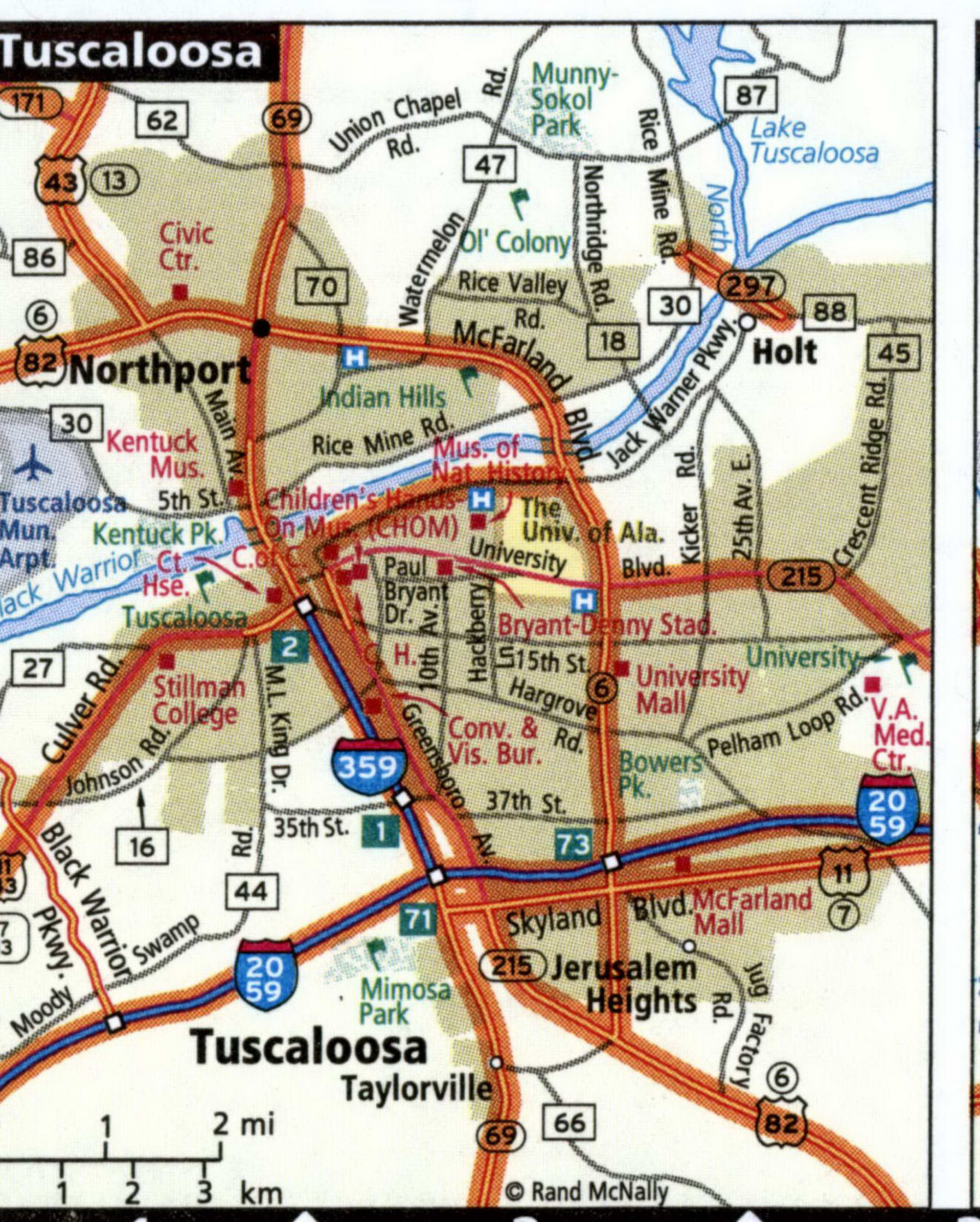 Tuscaloosa map for truckers