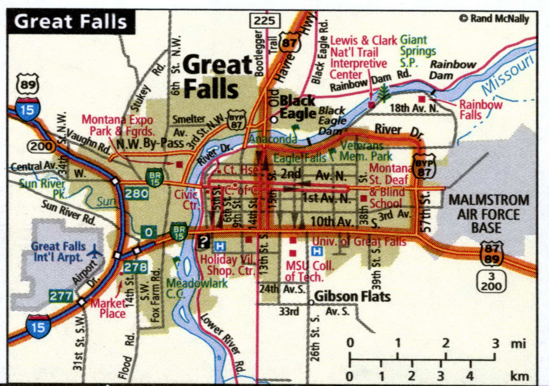 Great Falls map for truckers