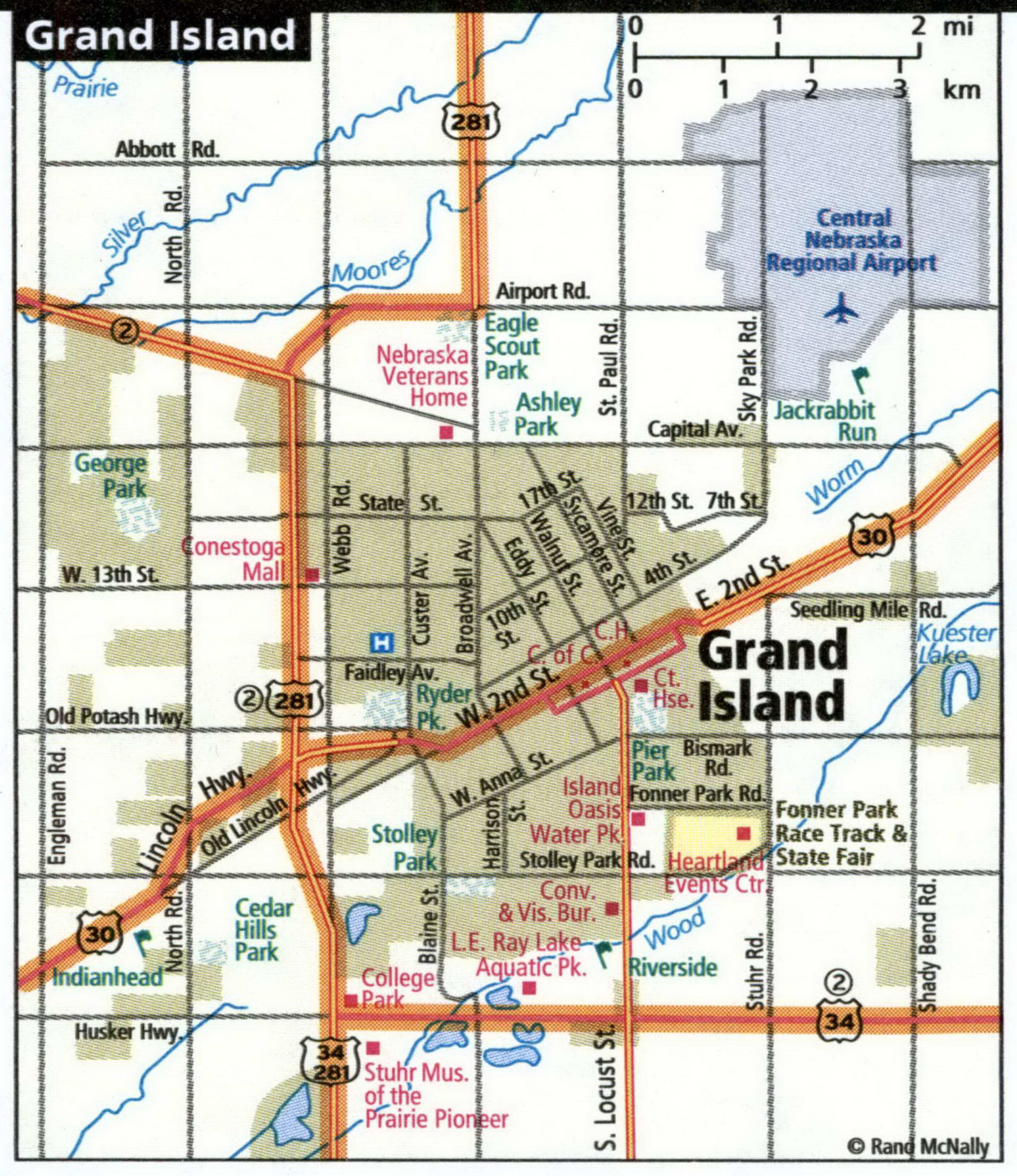Grand Island map for truckers