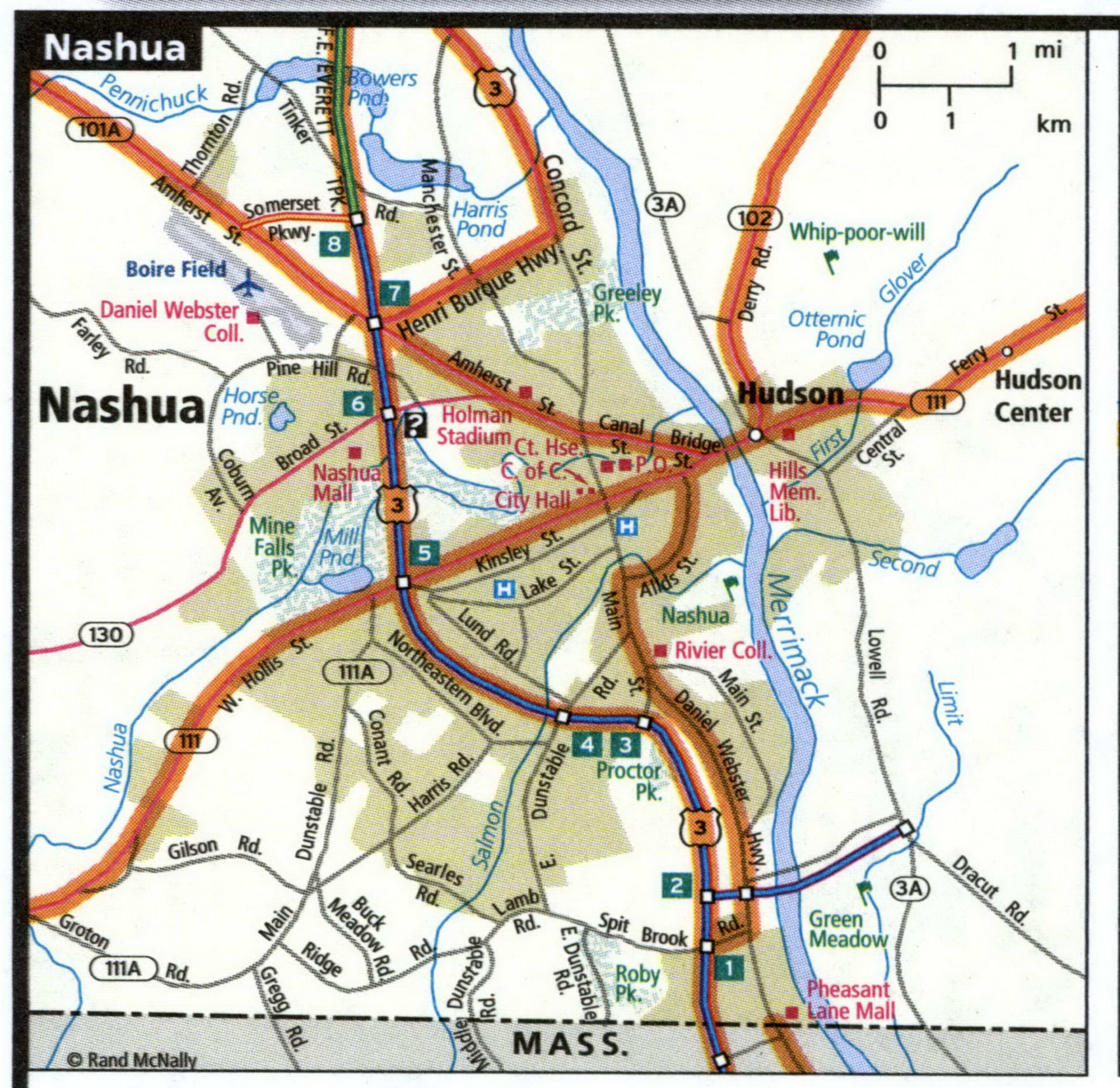 Nashua city map for truckers