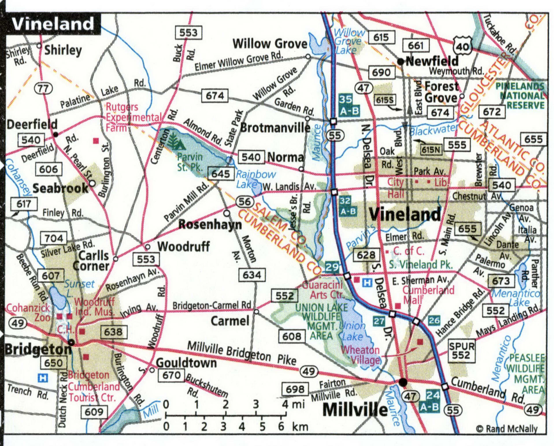 Vineland city map for truckers