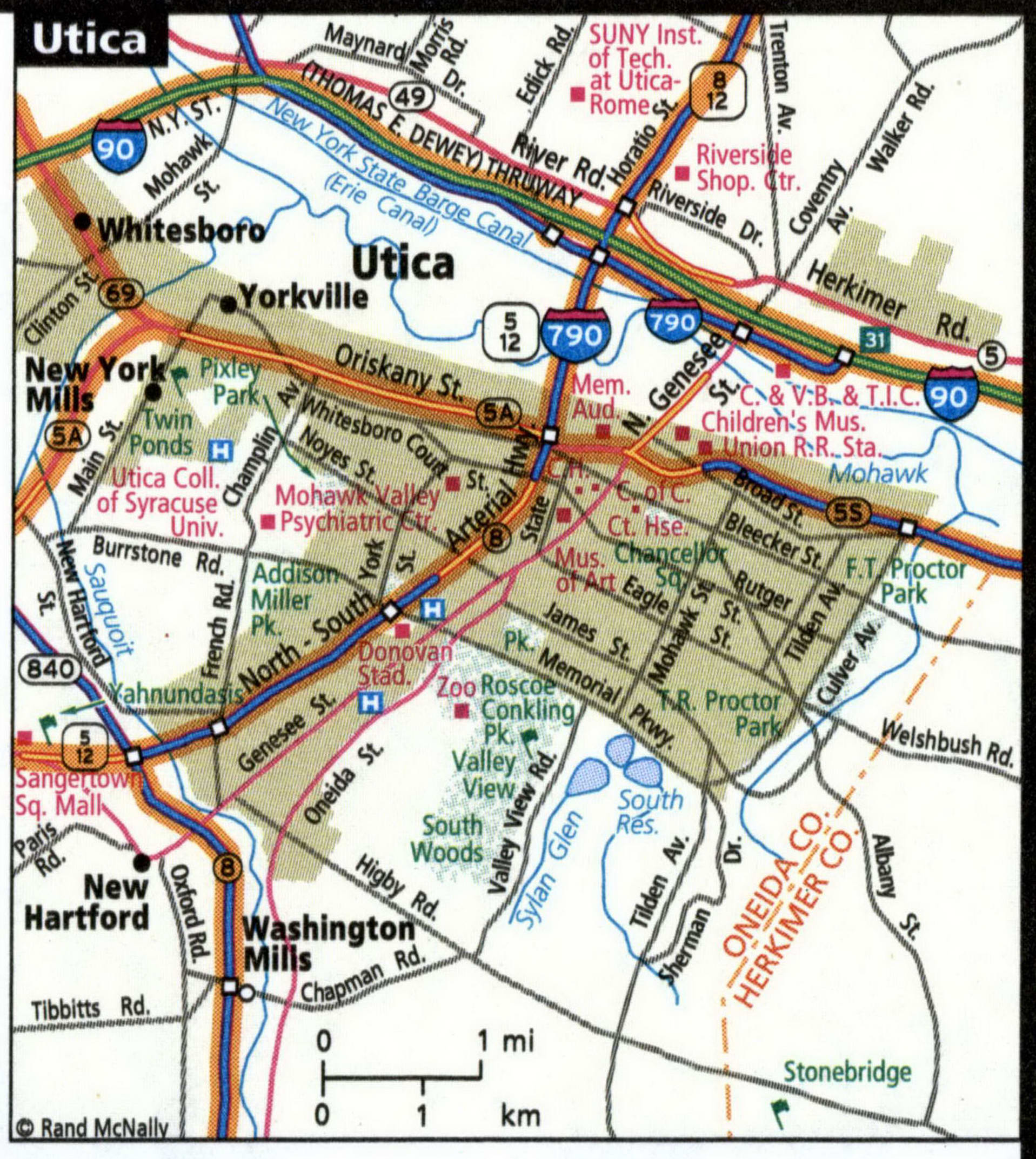 Utica city map for truckers