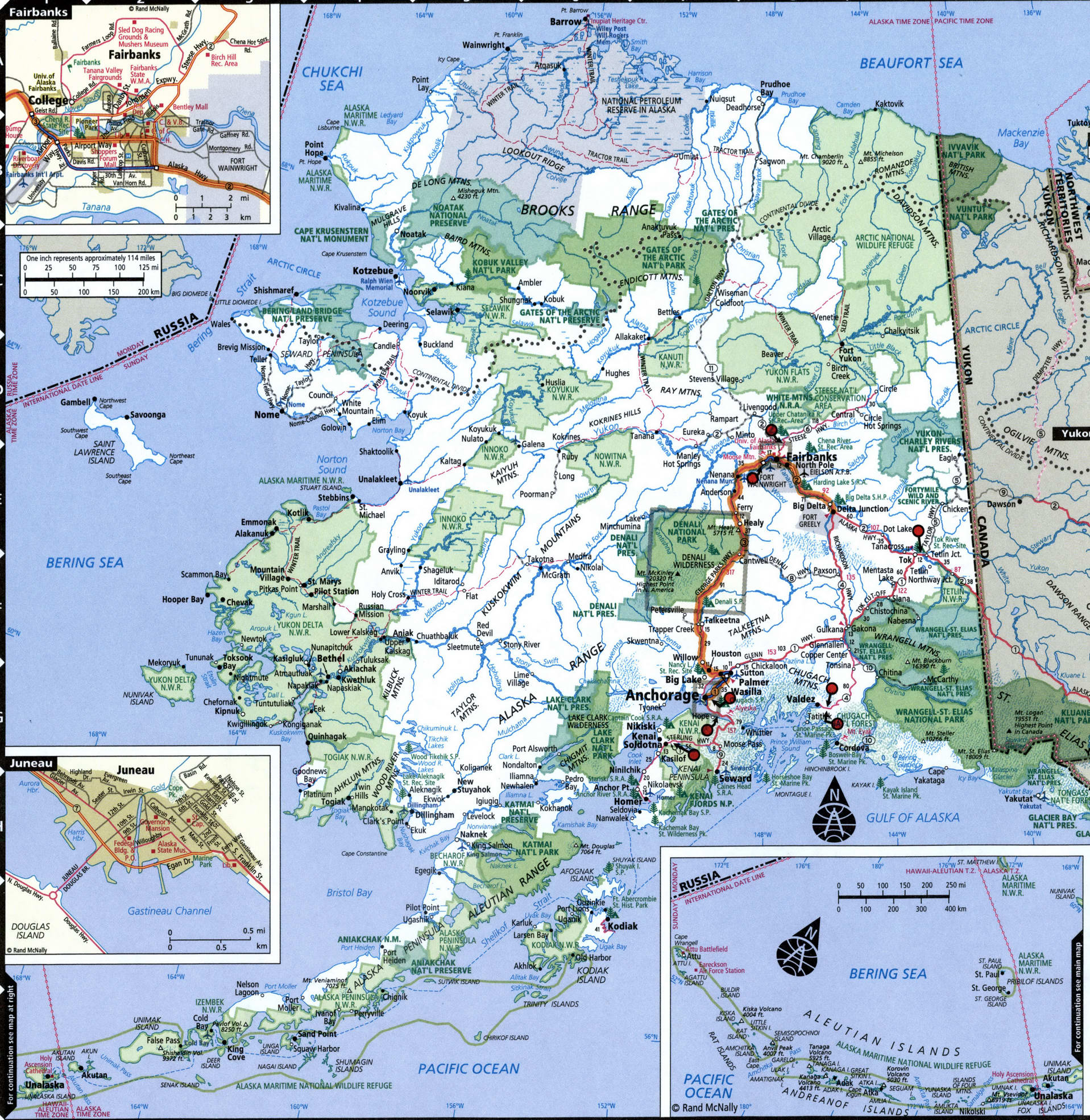 Alaska state highway map with truck routes region roads map trucker ...