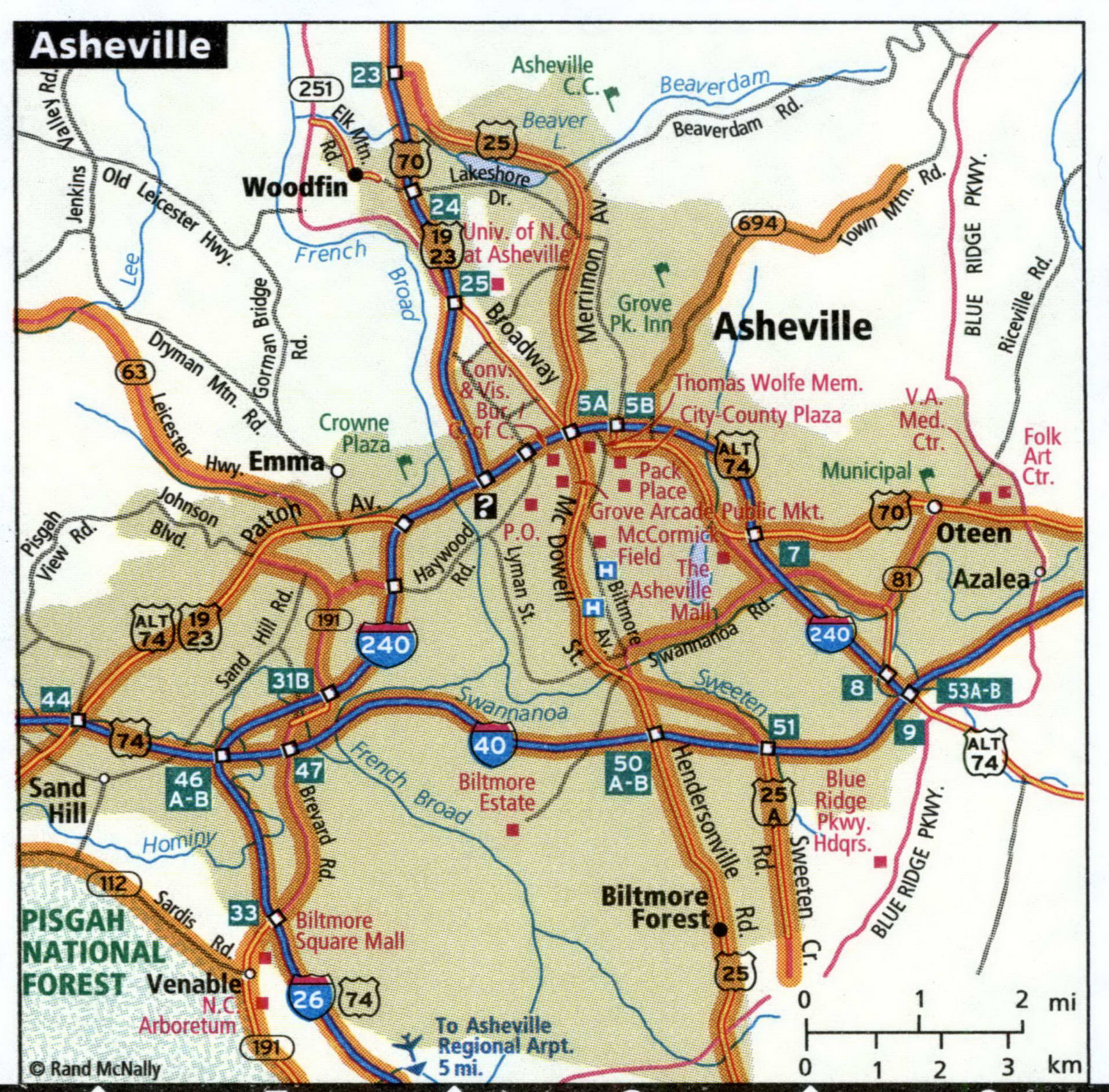 Asheville city map for truckers