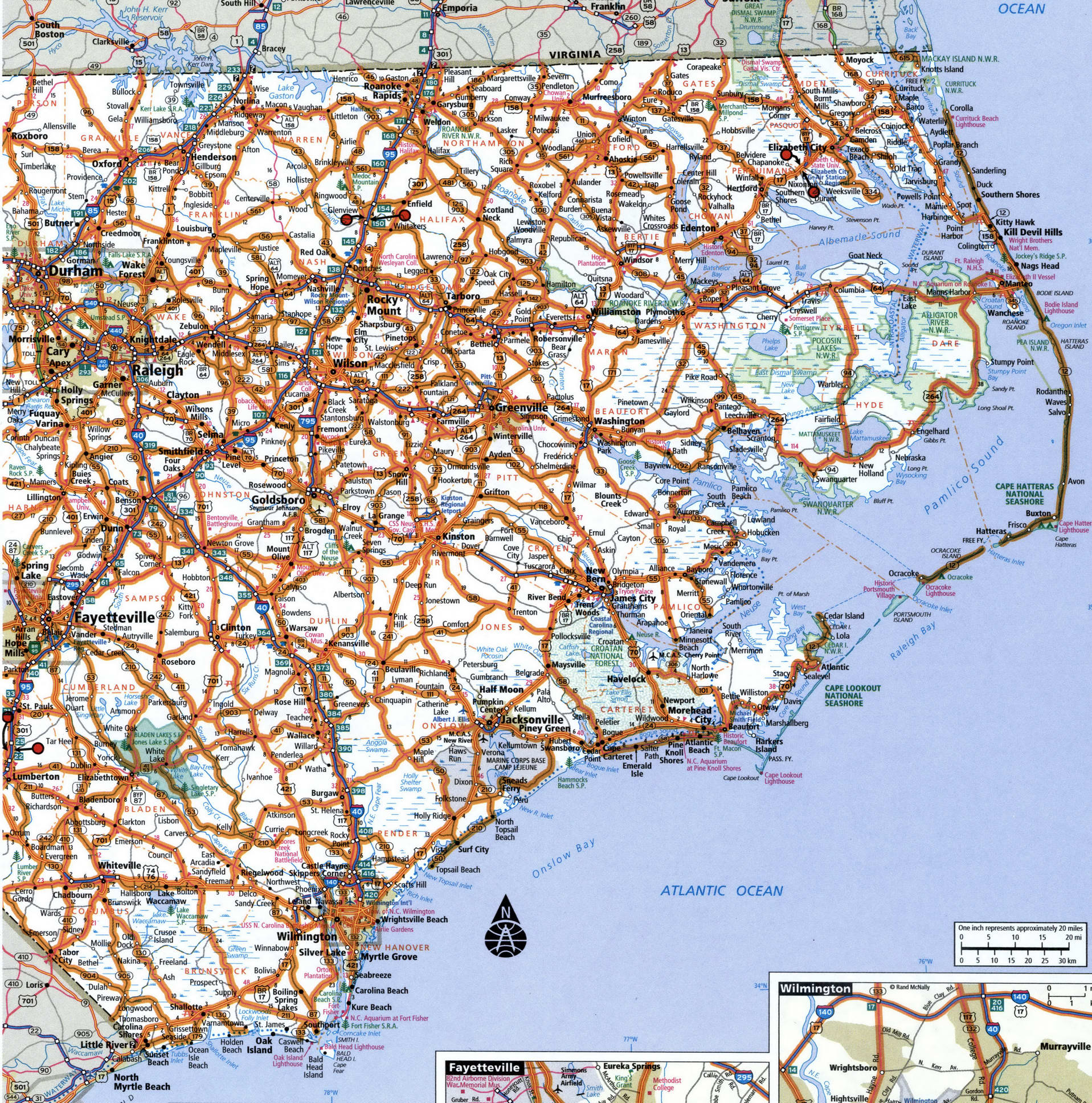 Eastern North Carolina map for truckers