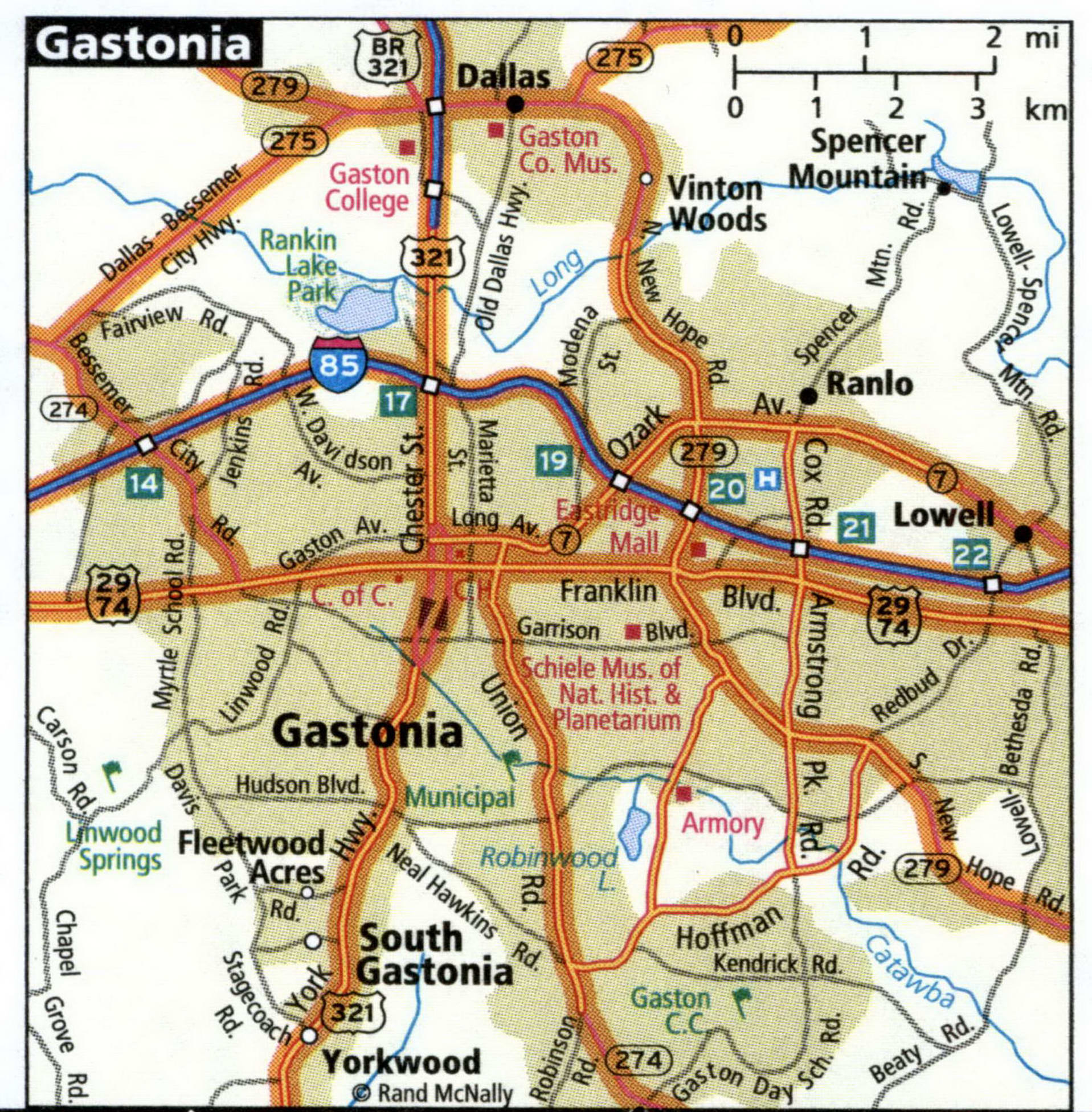 Gastonia map for truckers