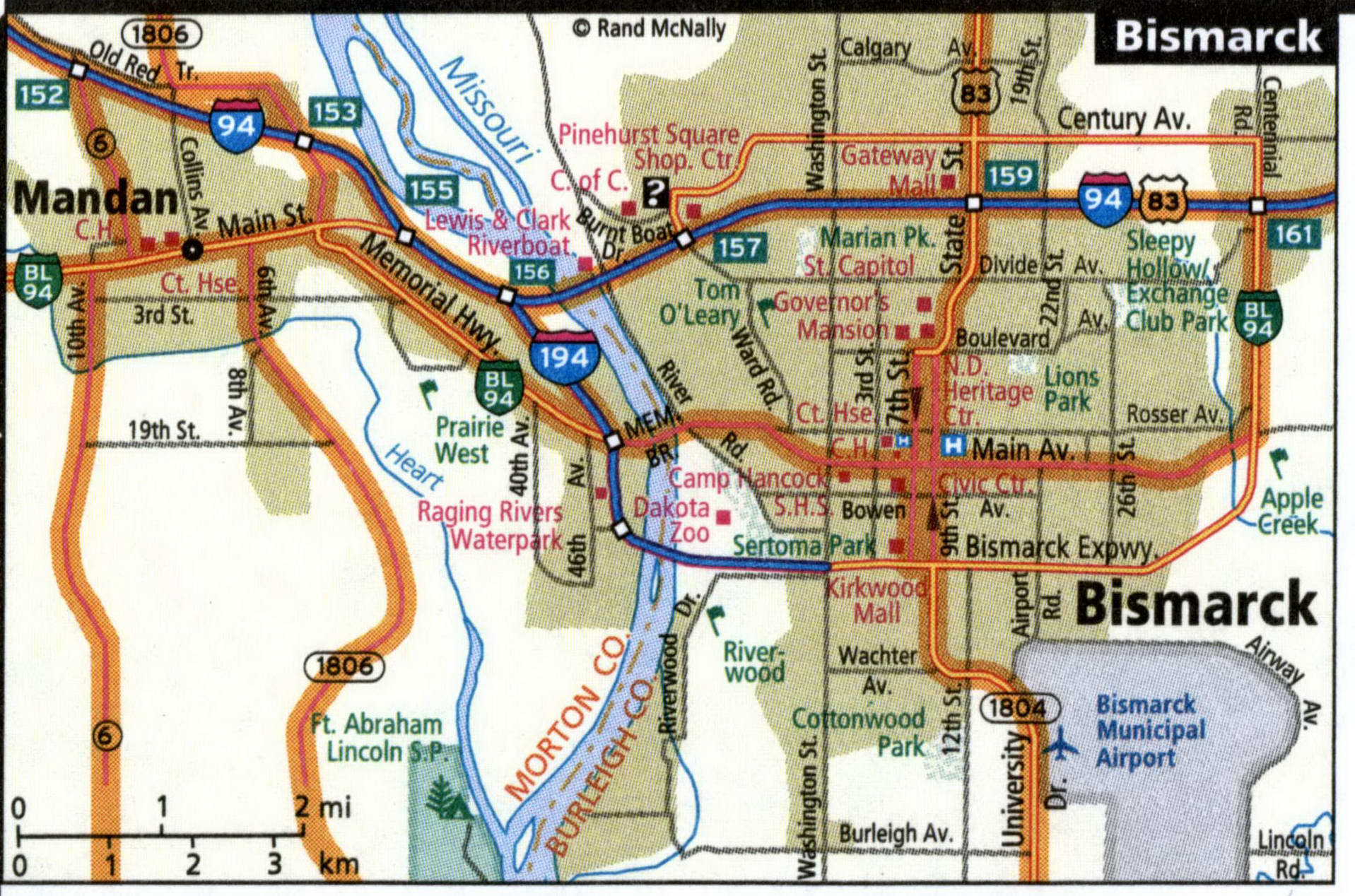 Bismarck map for truckers