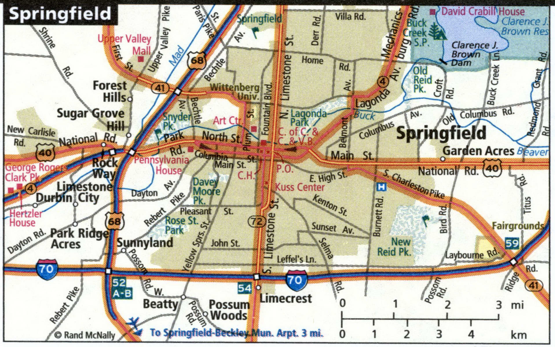 Springfield city map for truckers