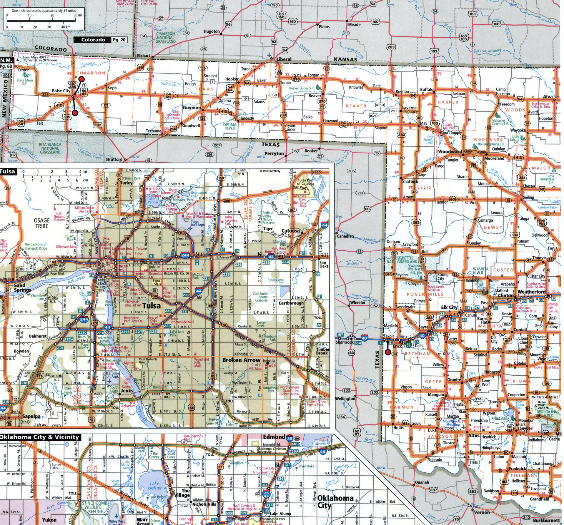 Western Oklahoma map for truckers