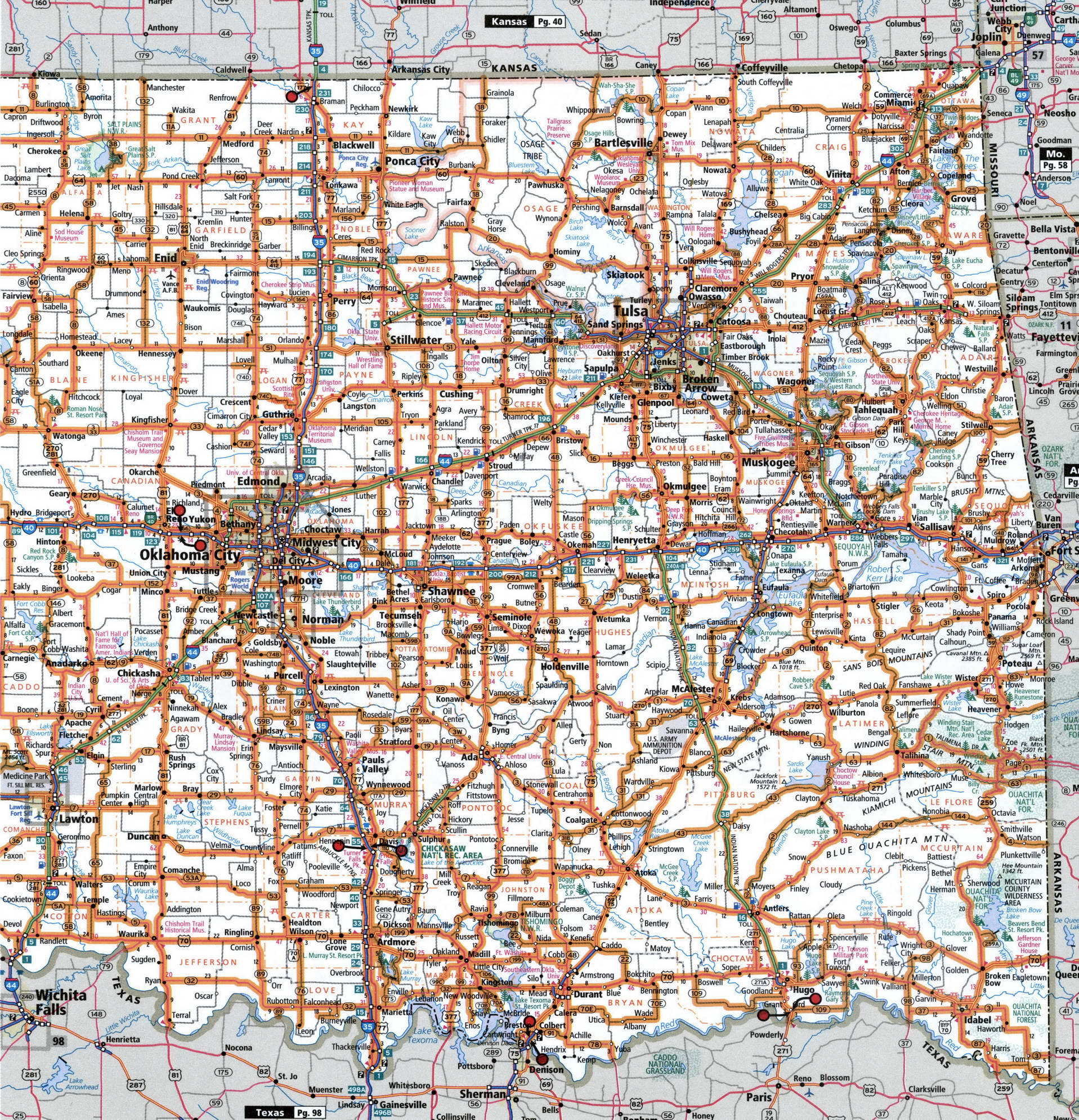 Eastern Oklahoma map for truckers