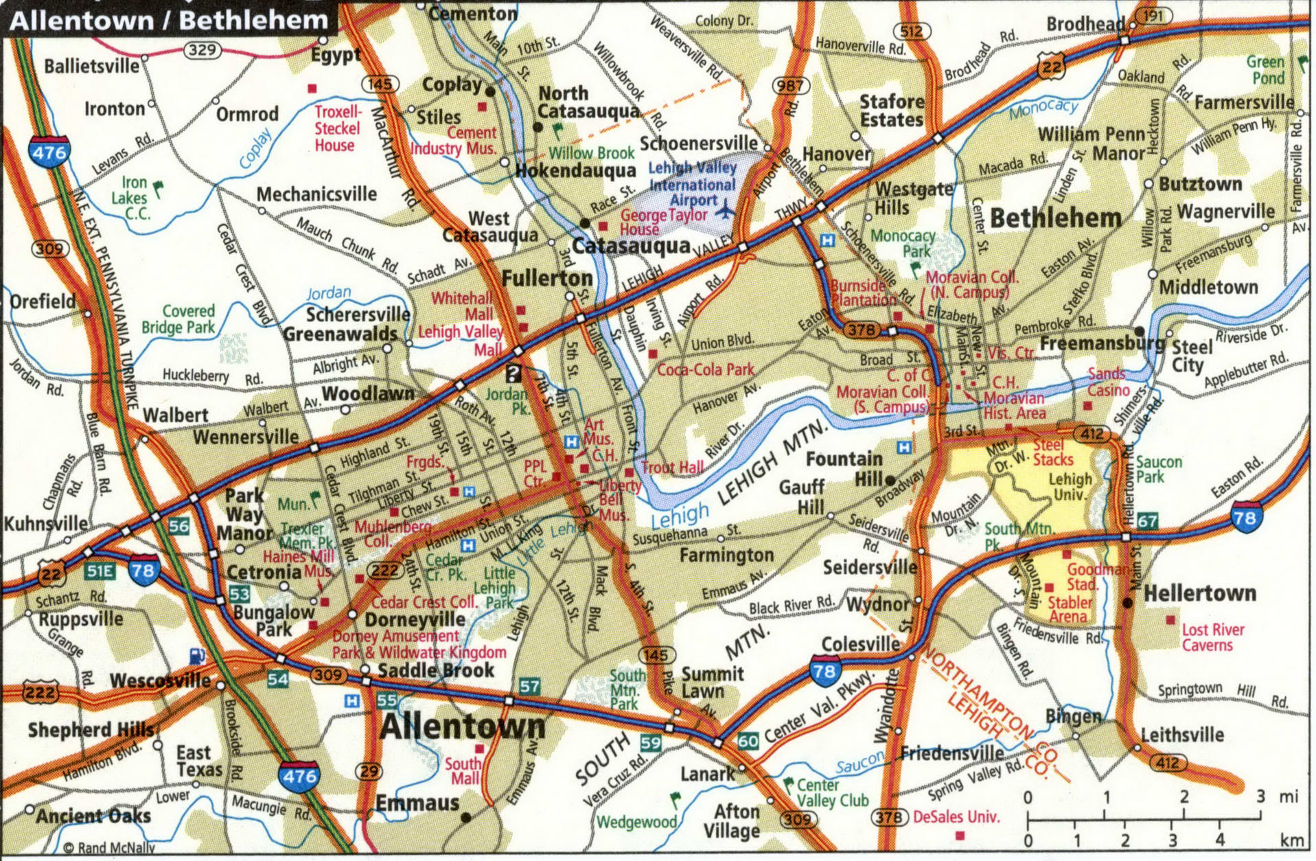 Allentown city map for truckers