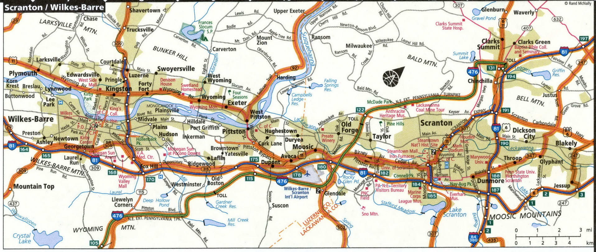 Scranton city map for truckers