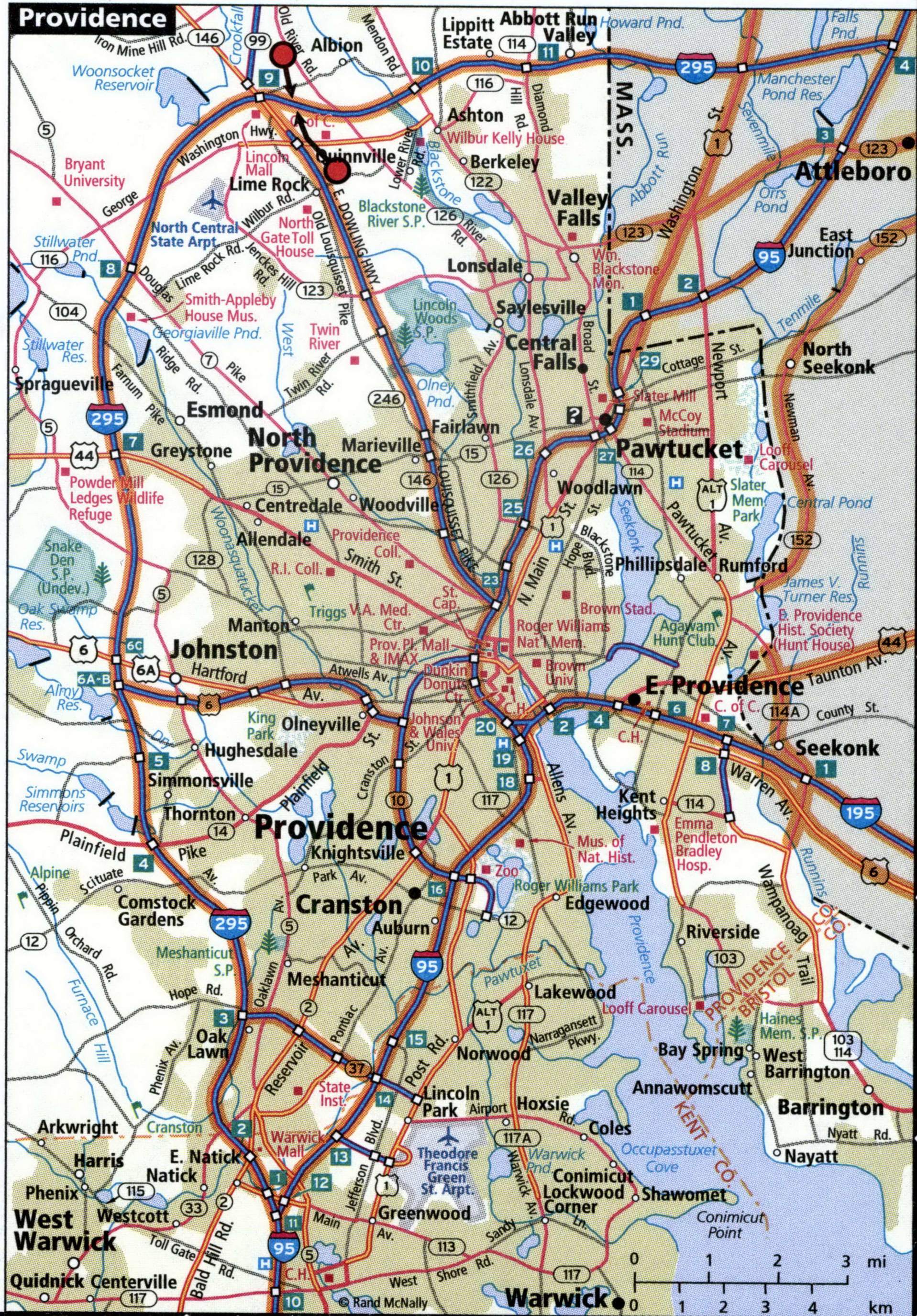 Providence city map for truckers