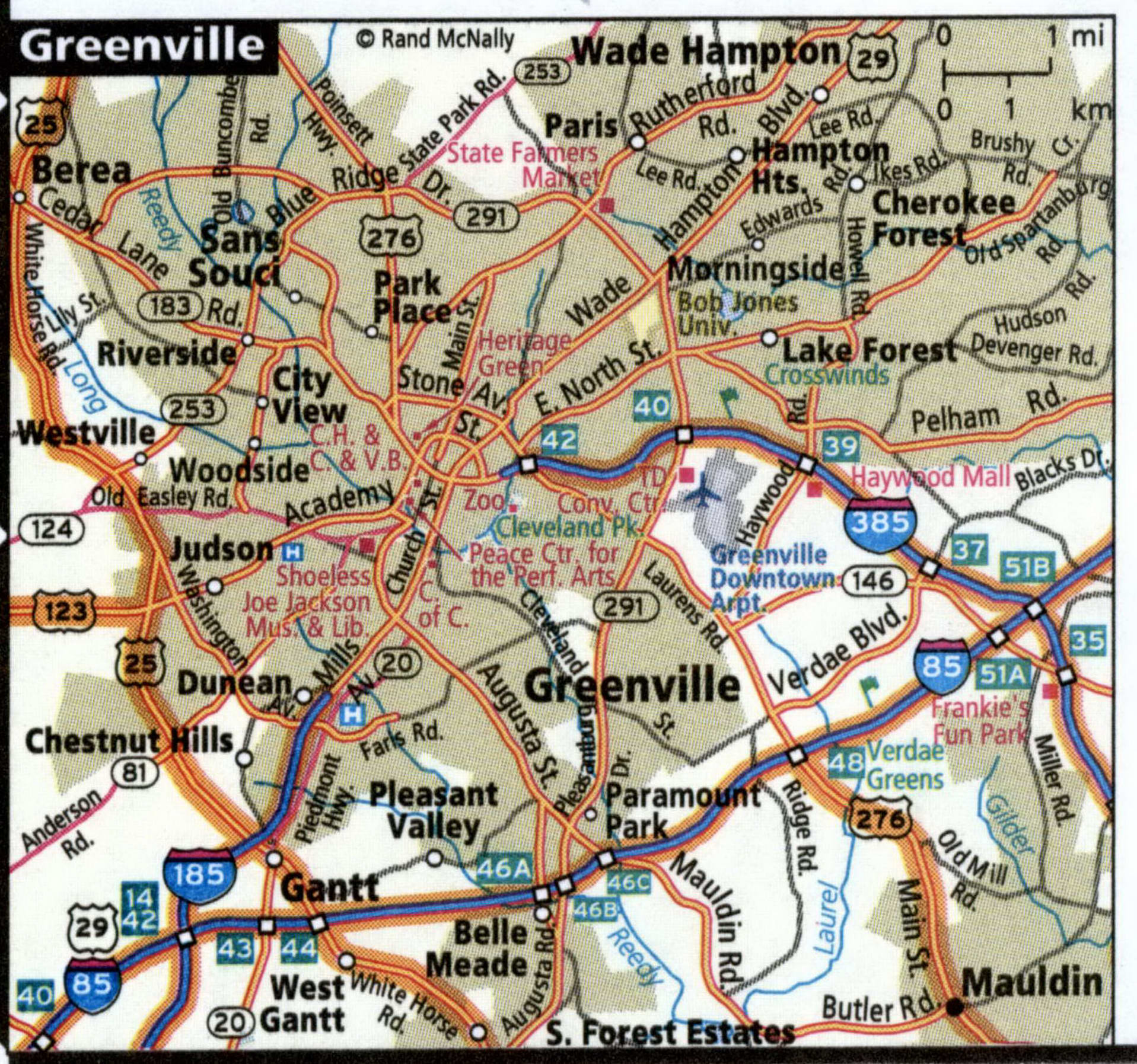 Greenville city map for truckers