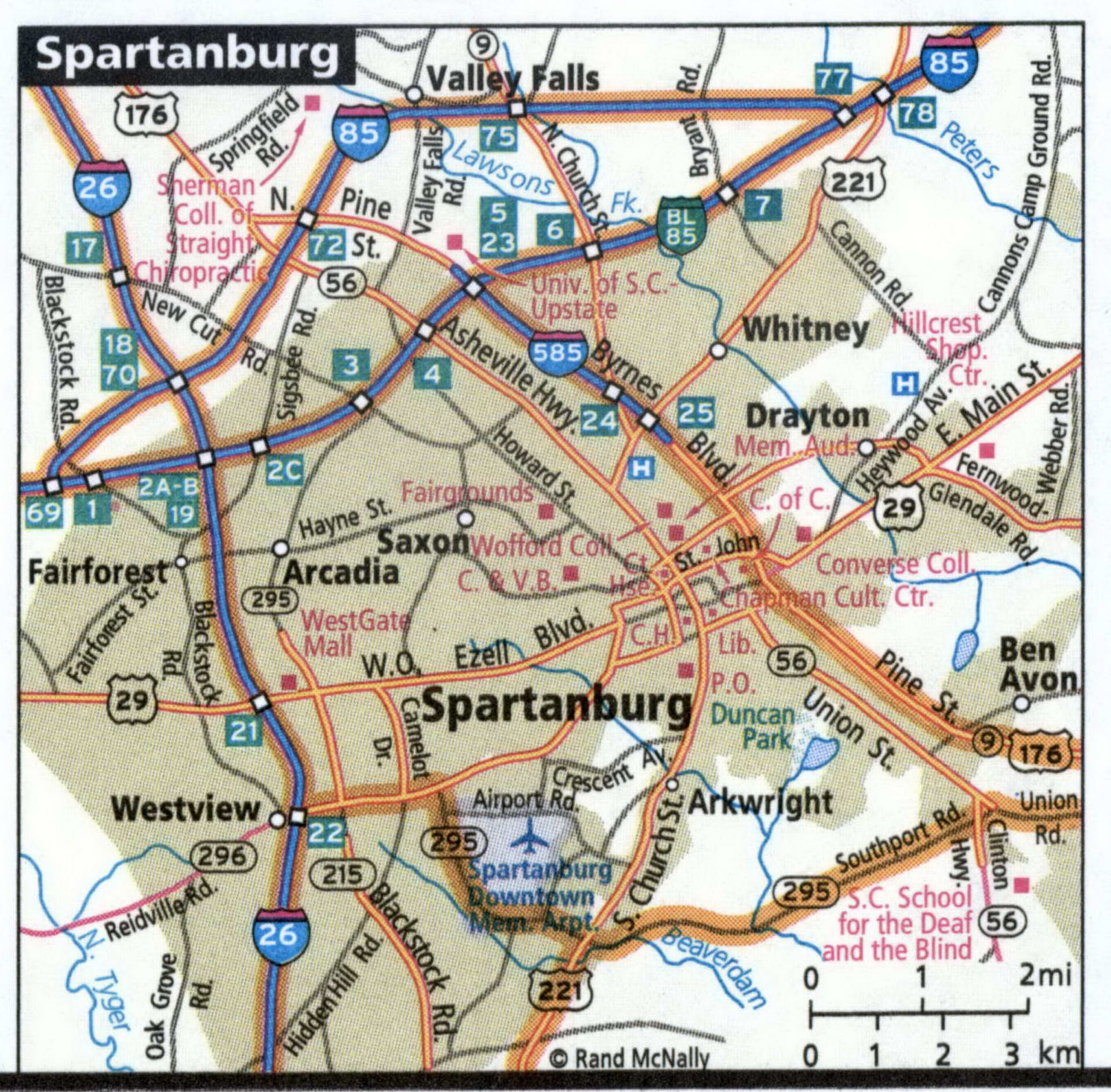 Spartanburg city map for truckers