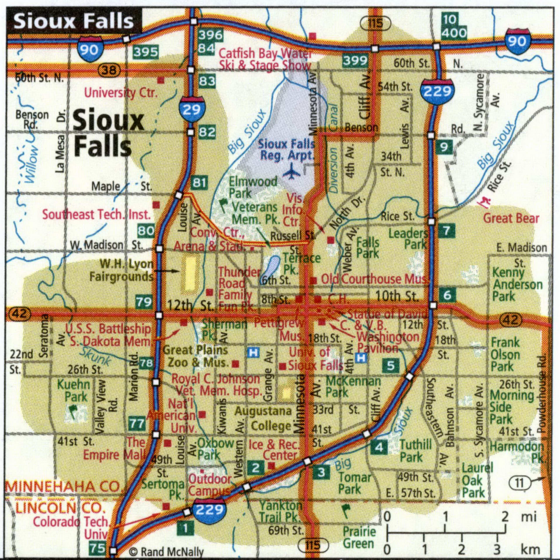 Sioux Falls city map for truckers