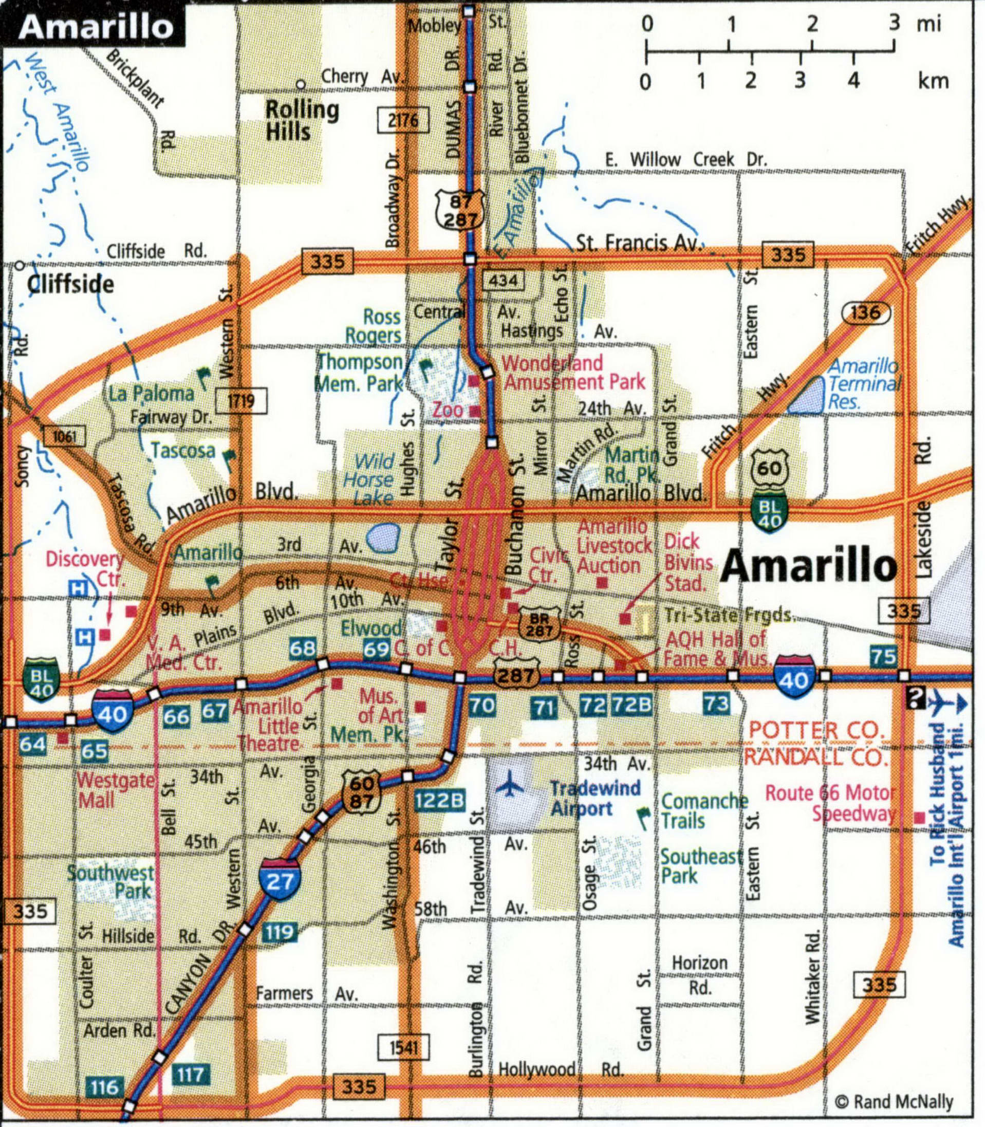Amarillo city map for truckers