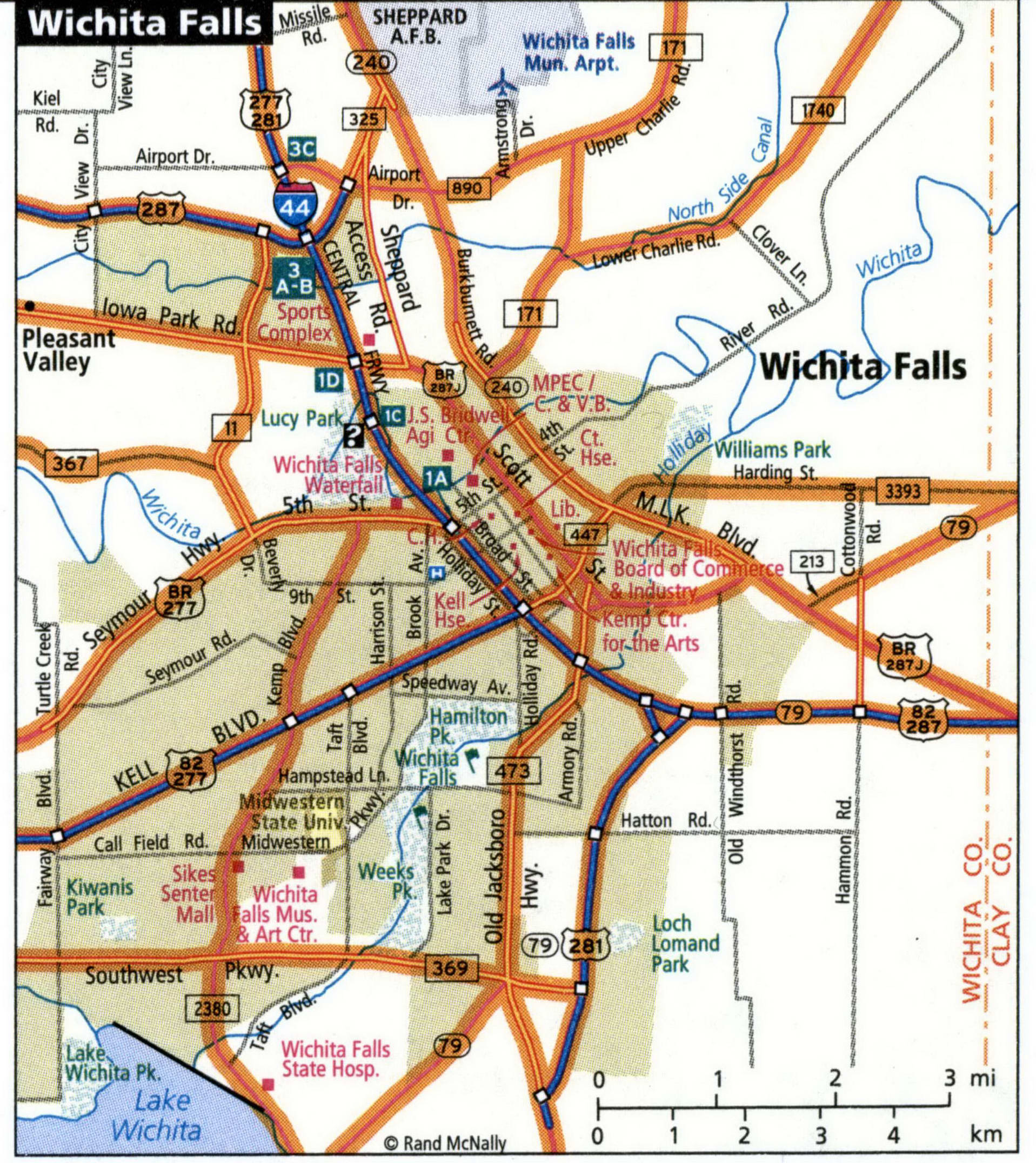 Wichita Falls city map for truckers