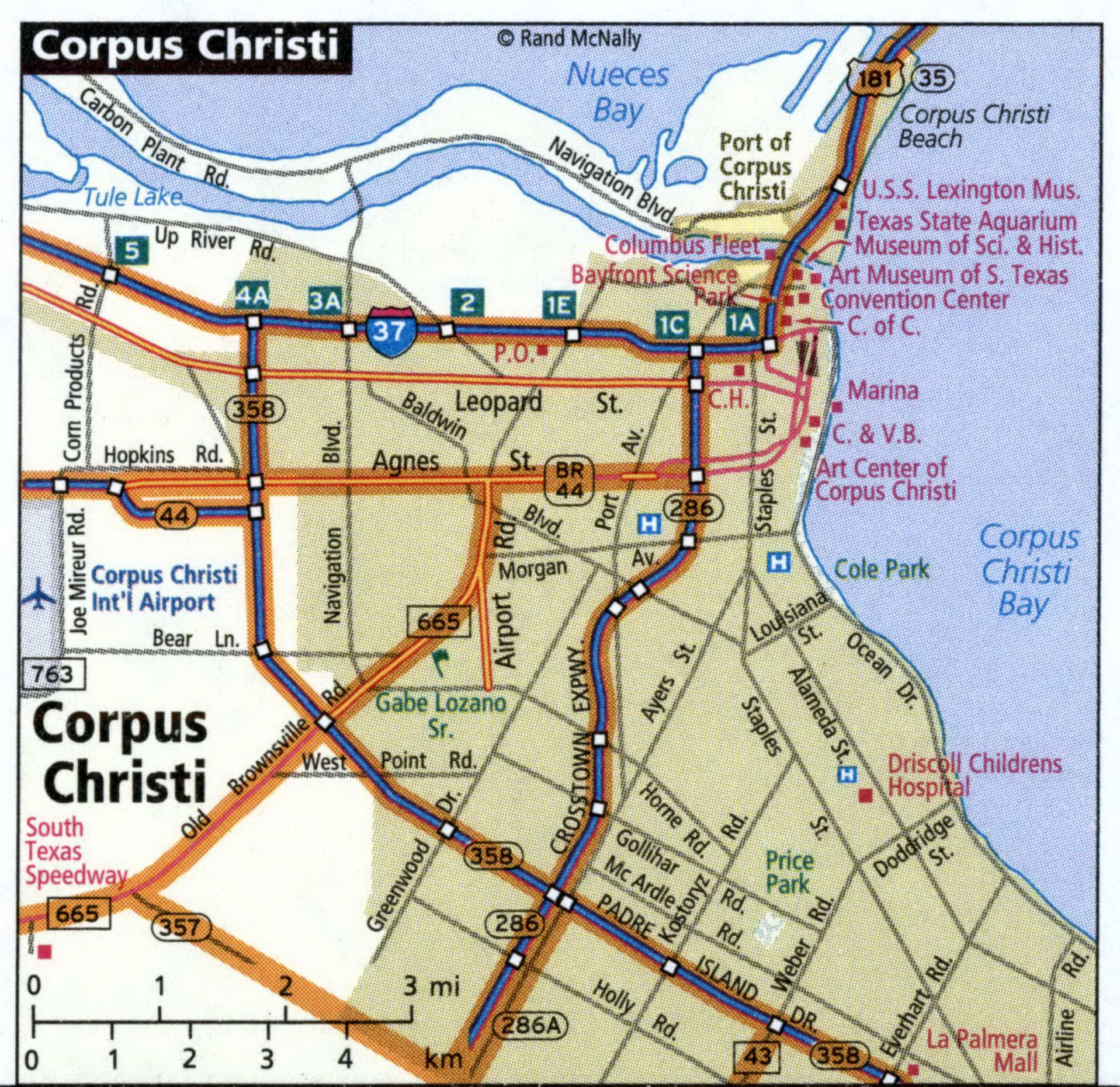 Corpus Christi city map for truckers